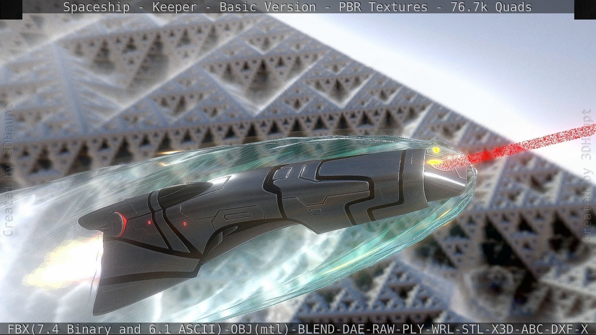 Spaceship  - Keeper - Basic Version Low-poly 3D model_92