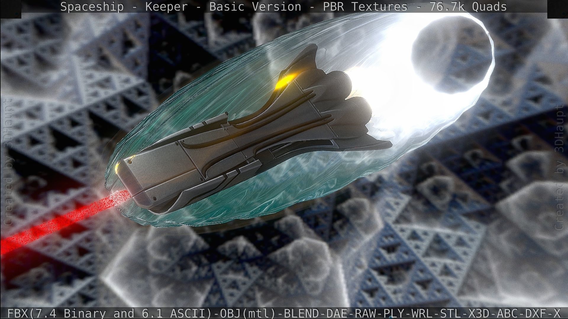 Spaceship  - Keeper - Basic Version Low-poly 3D model_154