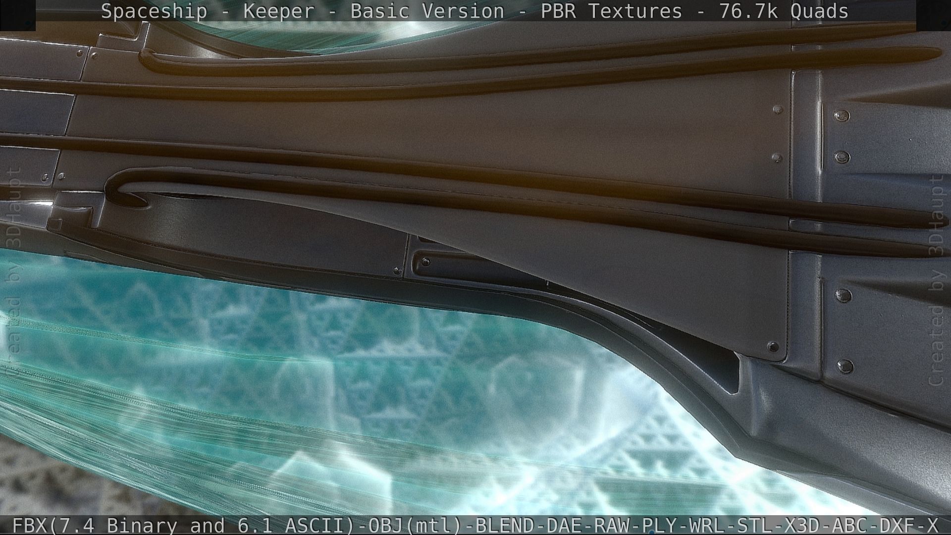 Spaceship  - Keeper - Basic Version Low-poly 3D model_123