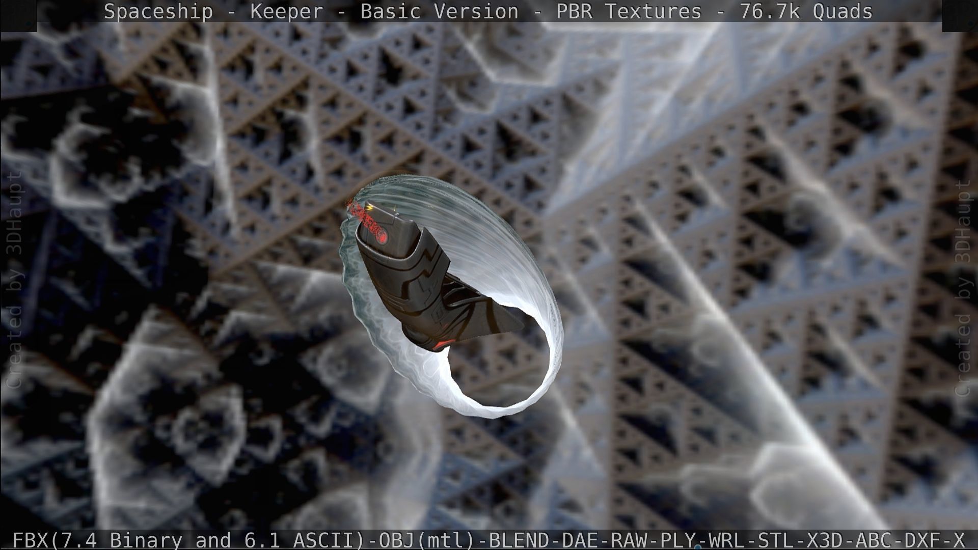 Spaceship  - Keeper - Basic Version Low-poly 3D model_333