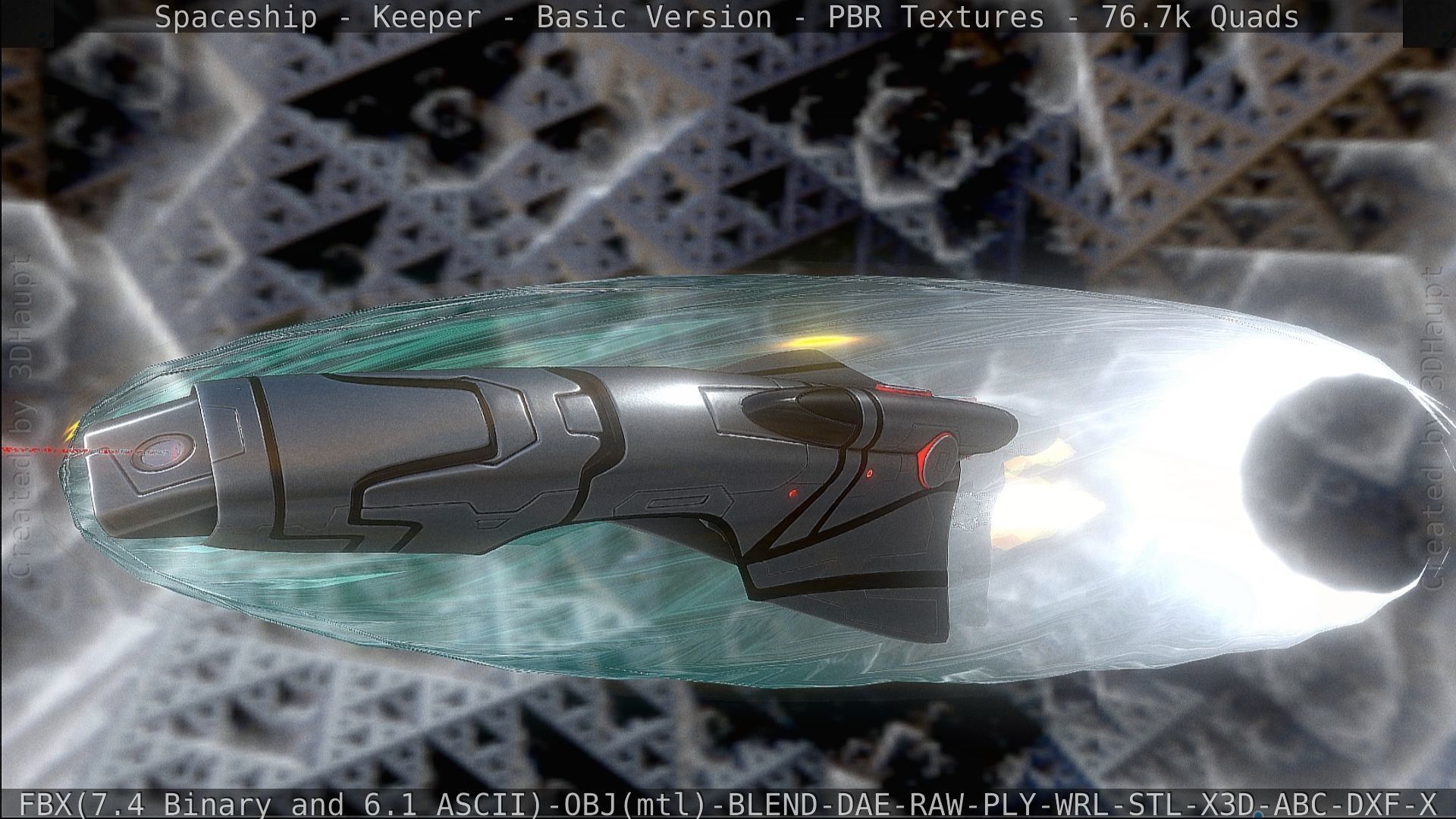 Spaceship  - Keeper - Basic Version Low-poly 3D model_337