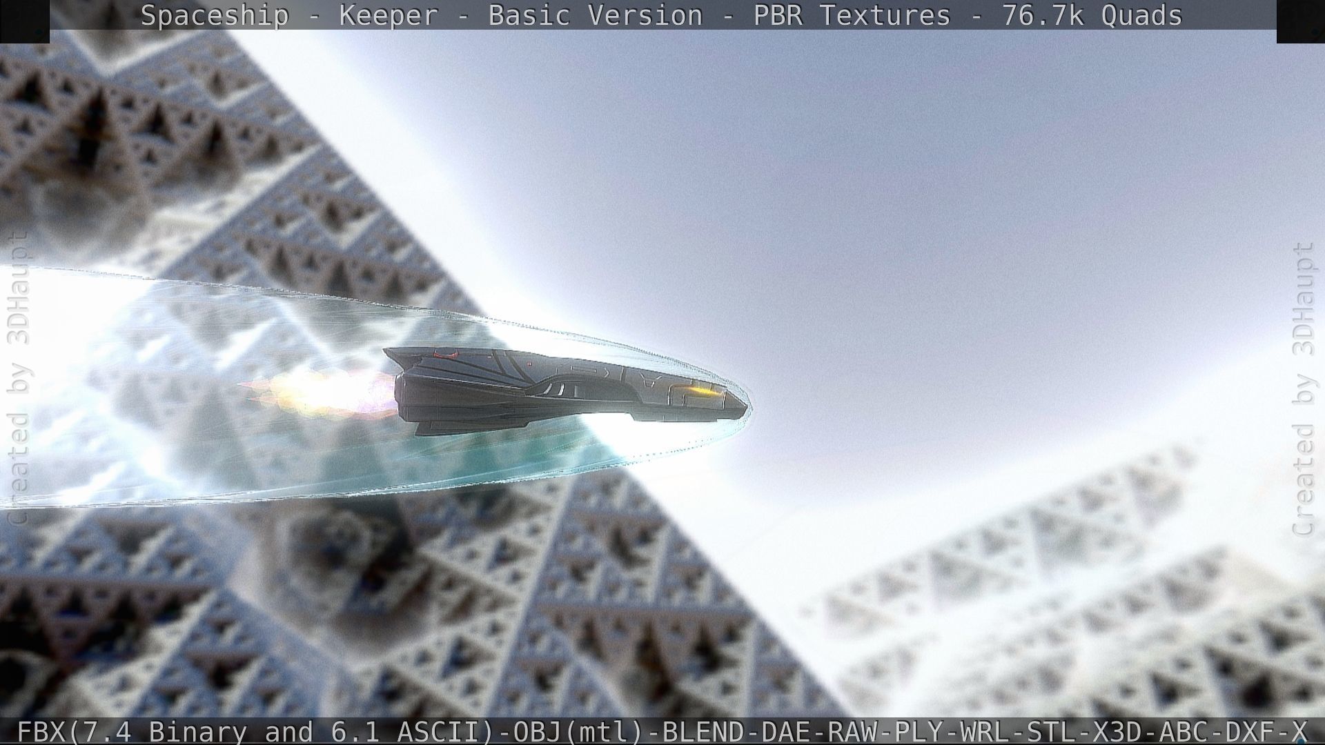 Spaceship  - Keeper - Basic Version Low-poly 3D model_74