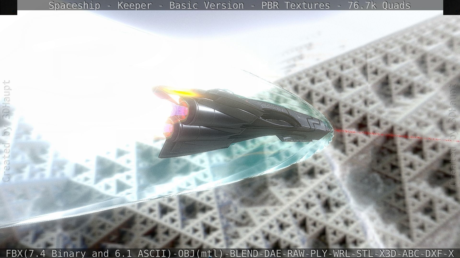 Spaceship  - Keeper - Basic Version Low-poly 3D model_89