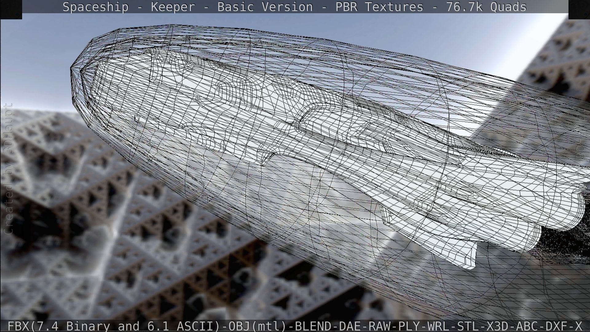 Spaceship  - Keeper - Basic Version Low-poly 3D model_165