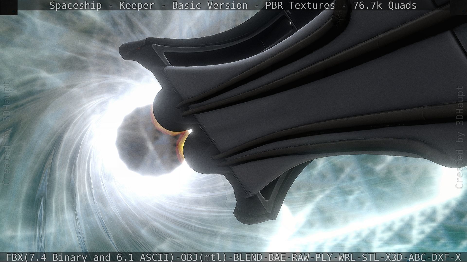 Spaceship  - Keeper - Basic Version Low-poly 3D model_129