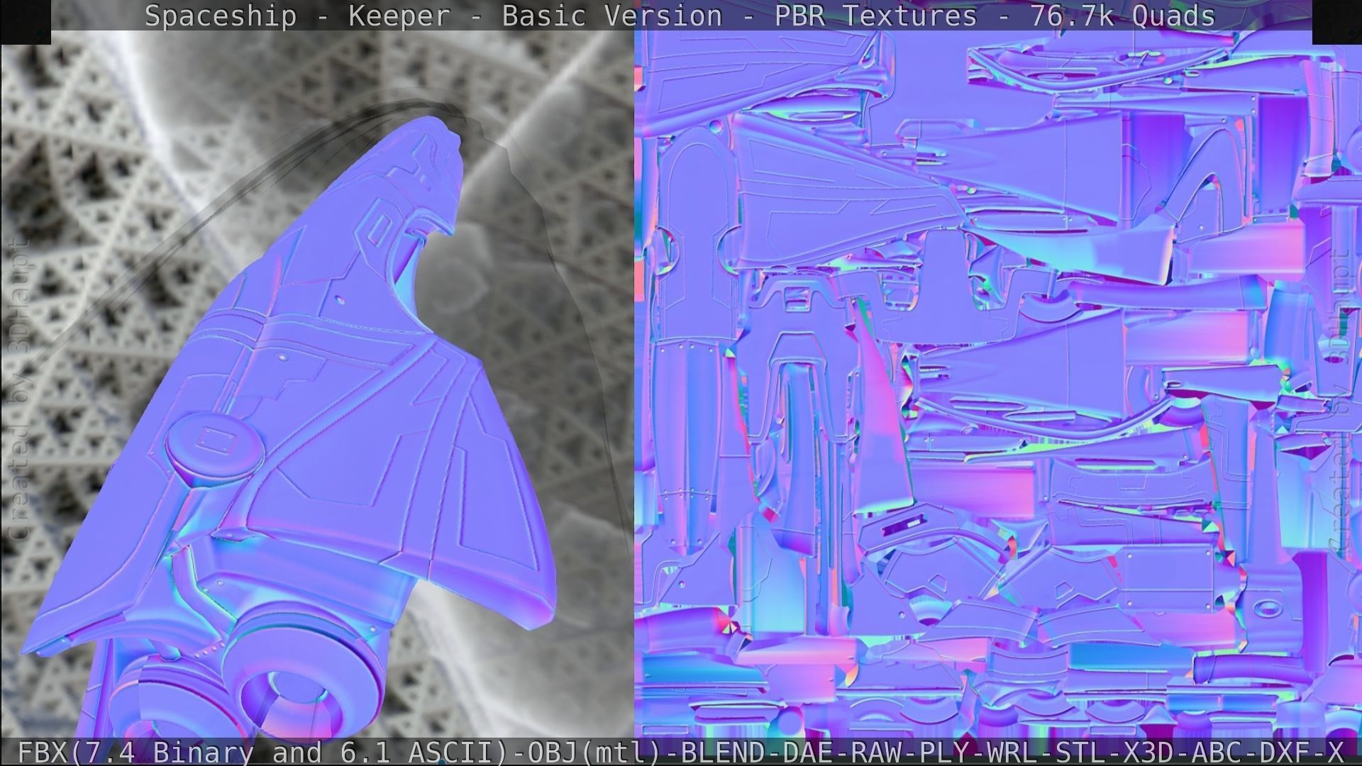 Spaceship  - Keeper - Basic Version Low-poly 3D model_256