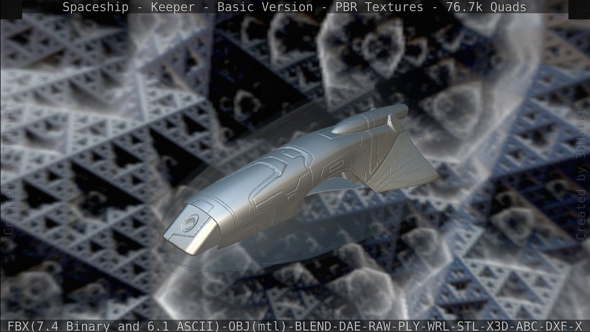 Spaceship  - Keeper - Basic Version Low-poly 3D model_192