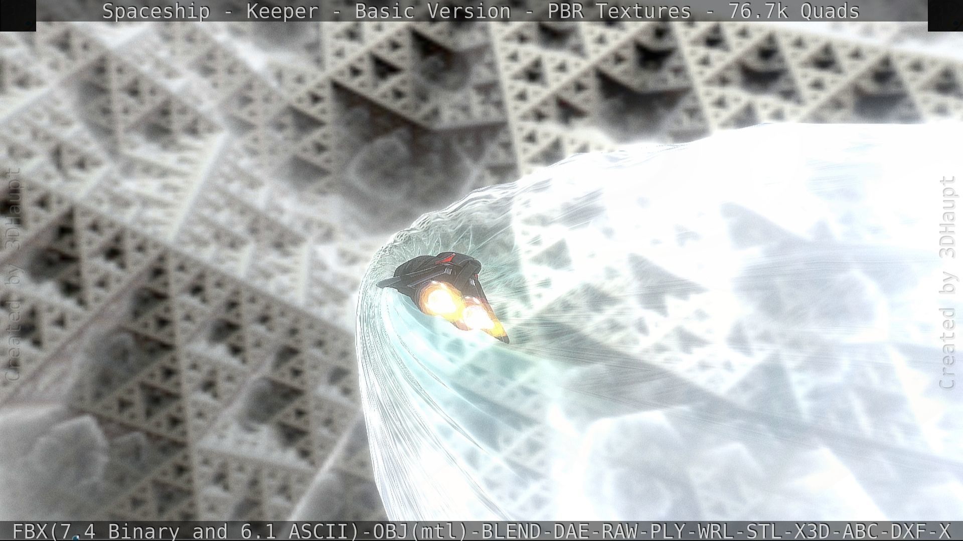 Spaceship  - Keeper - Basic Version Low-poly 3D model_80