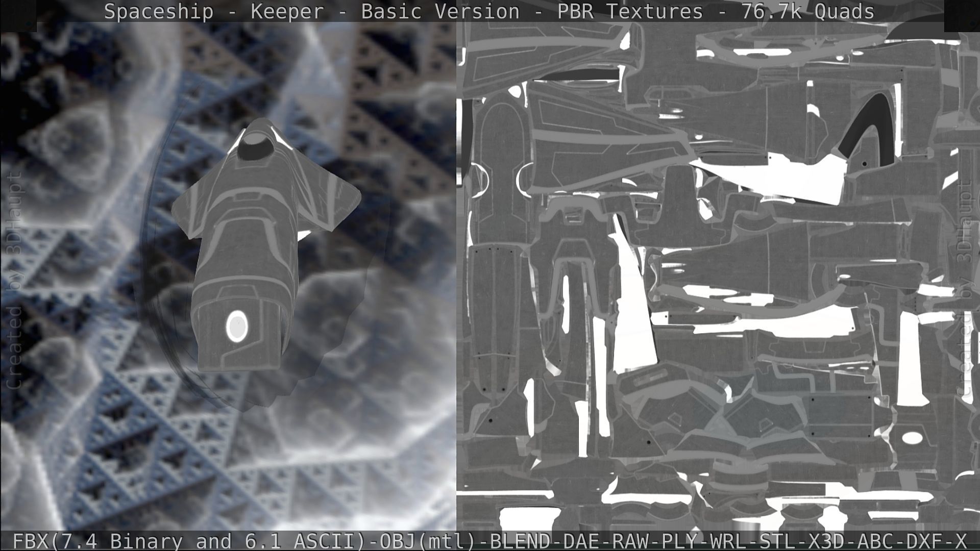 Spaceship  - Keeper - Basic Version Low-poly 3D model_245