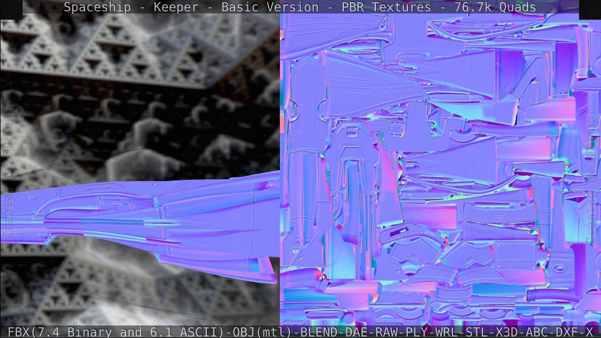 Spaceship  - Keeper - Basic Version Low-poly 3D model_264