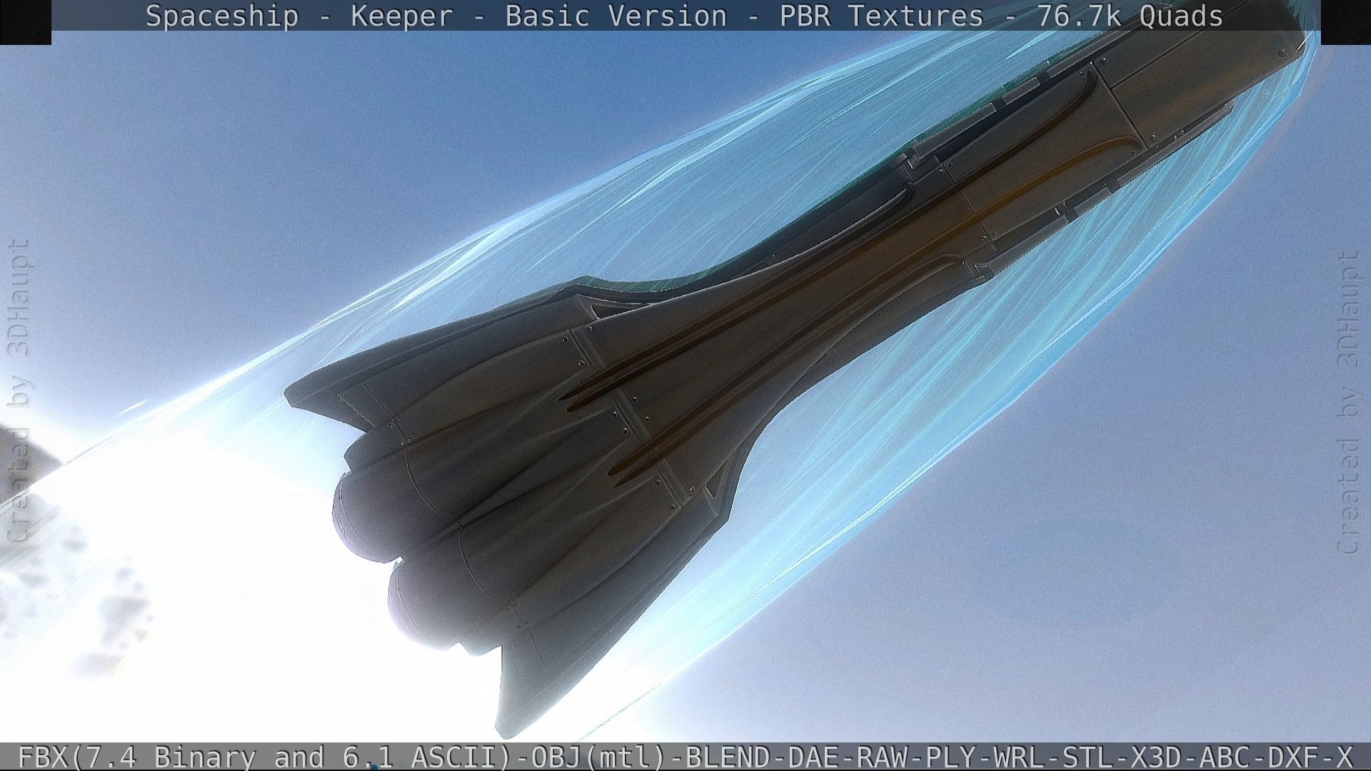 Spaceship  - Keeper - Basic Version Low-poly 3D model_143