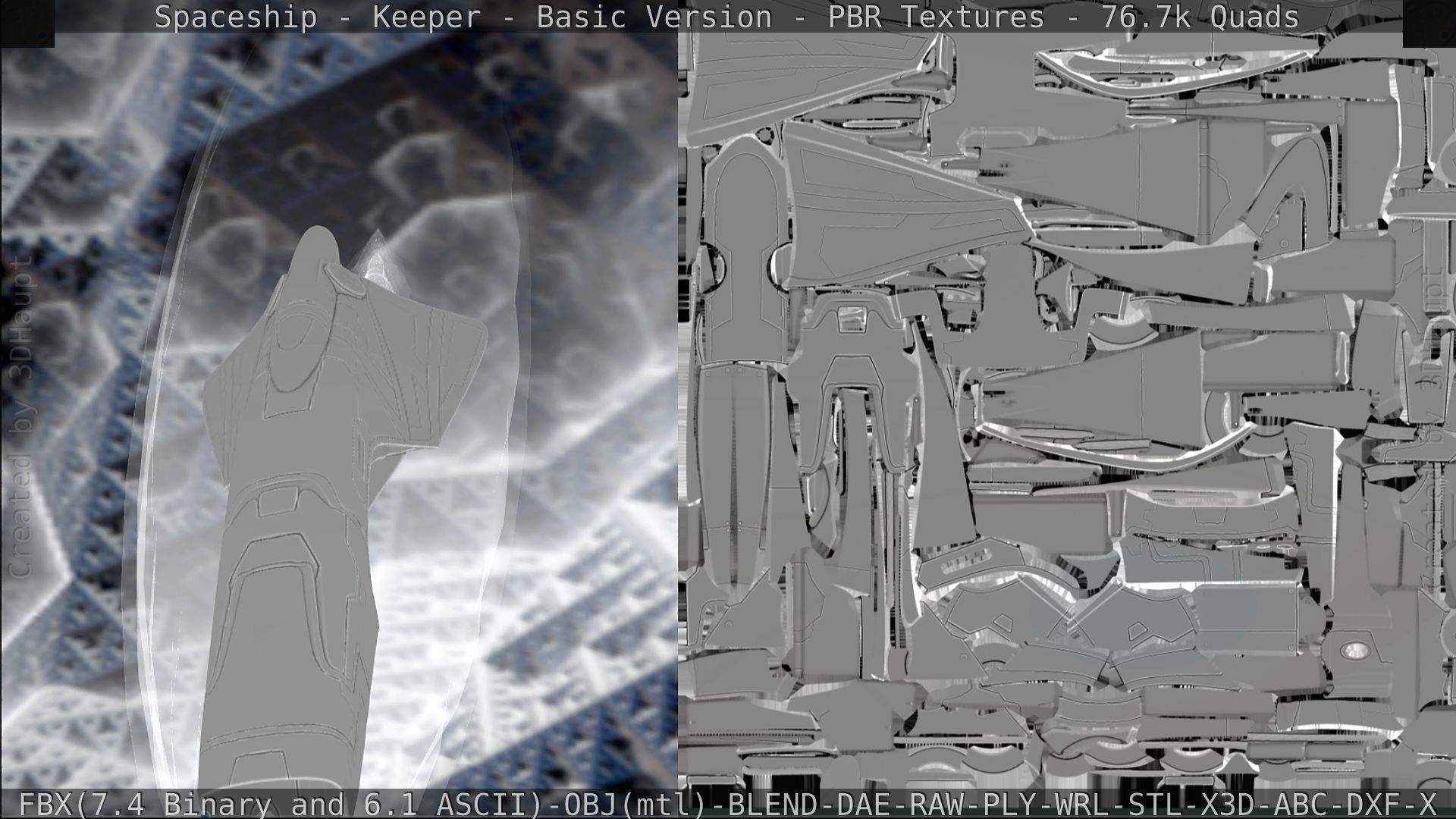 Spaceship  - Keeper - Basic Version Low-poly 3D model_311