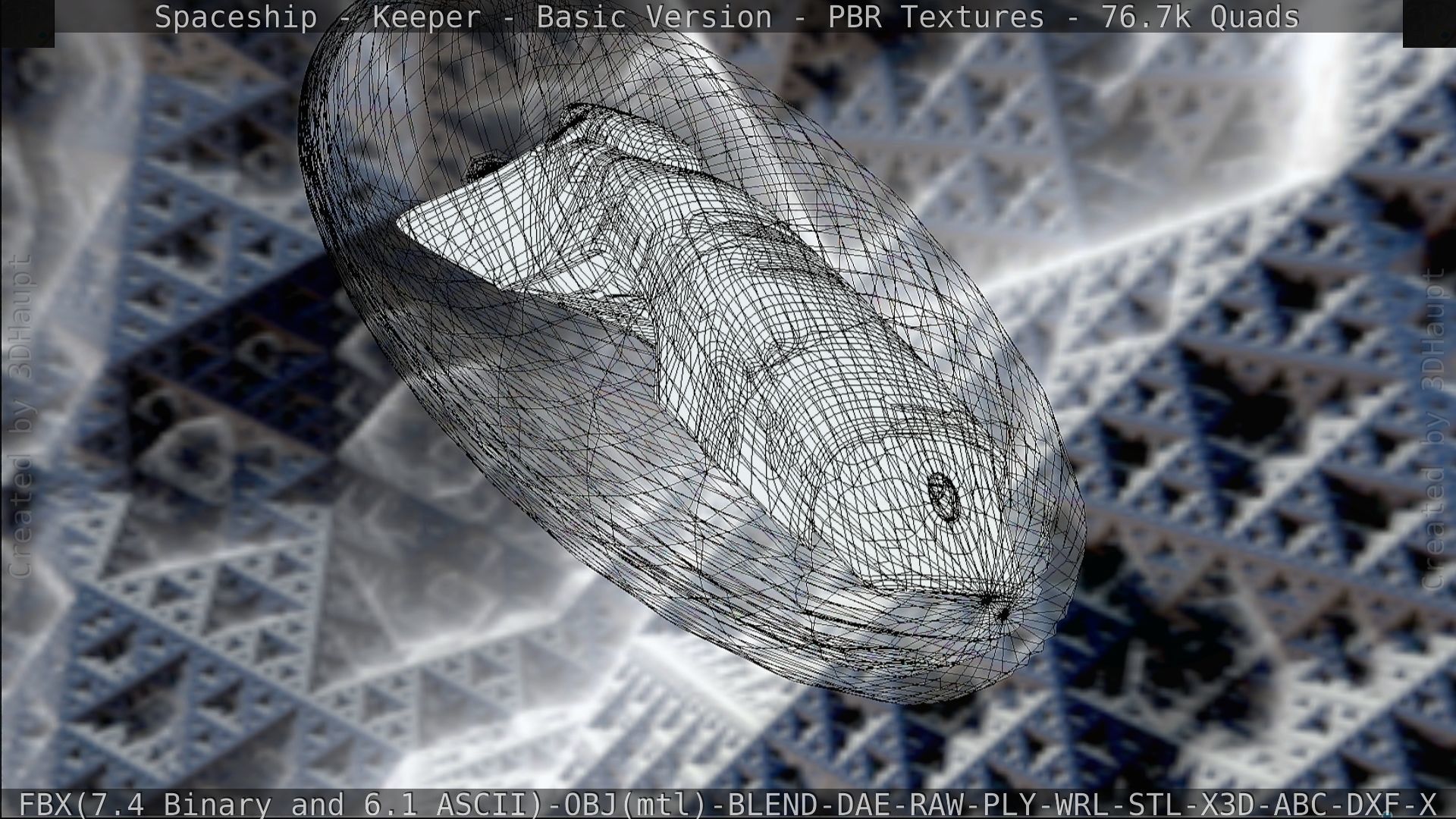 Spaceship  - Keeper - Basic Version Low-poly 3D model_160