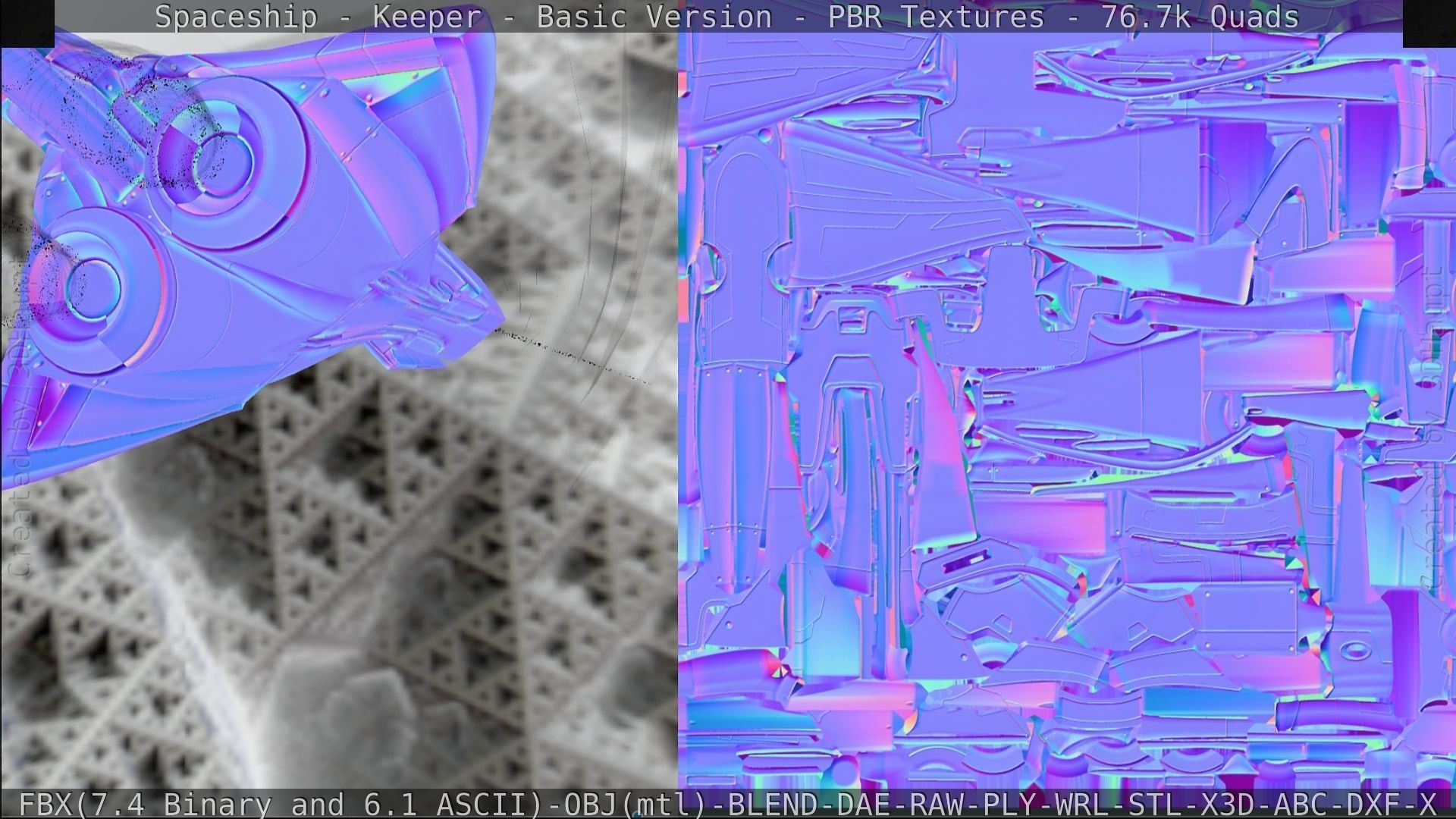 Spaceship  - Keeper - Basic Version Low-poly 3D model_260