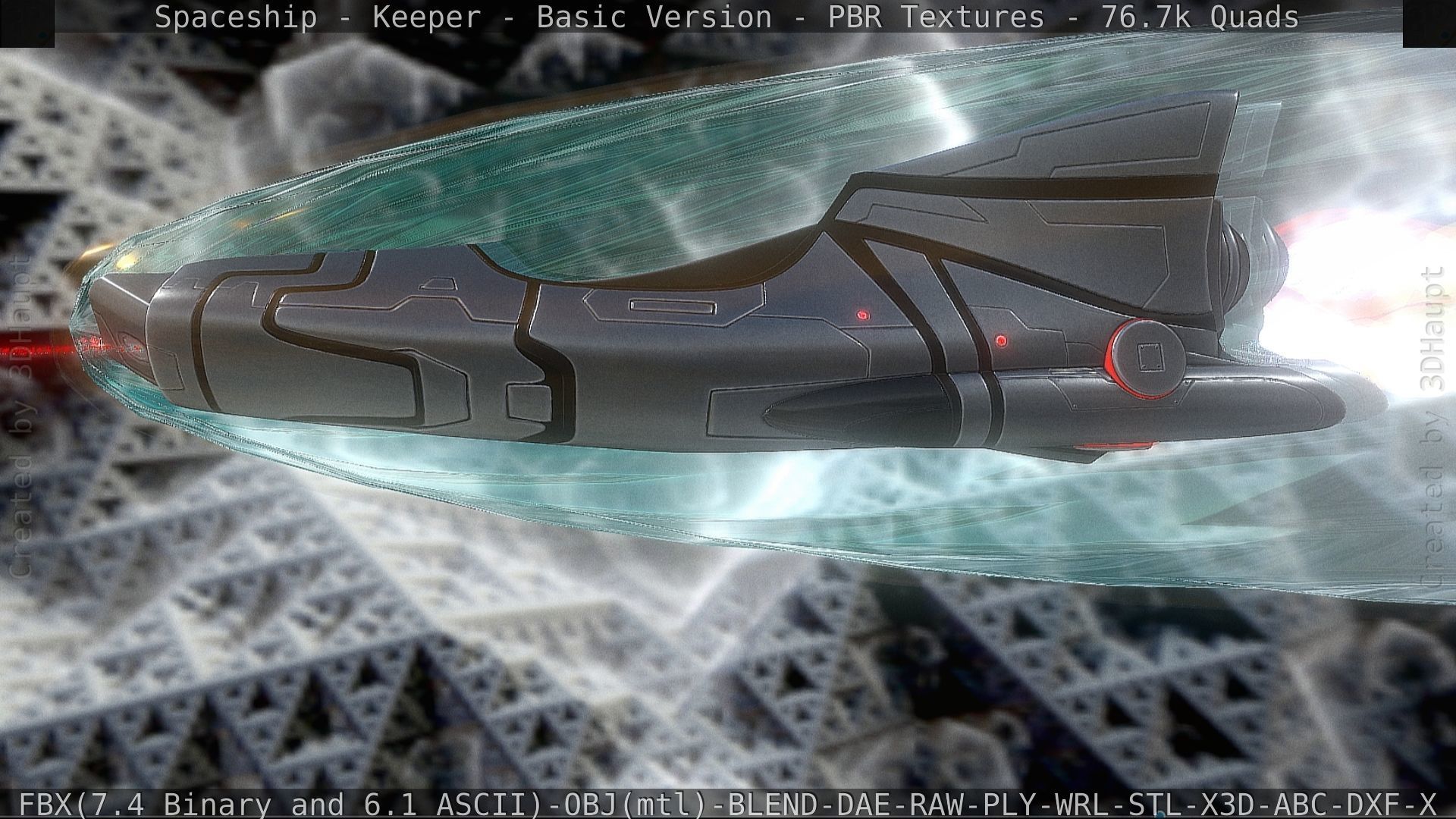 Spaceship  - Keeper - Basic Version Low-poly 3D model_99