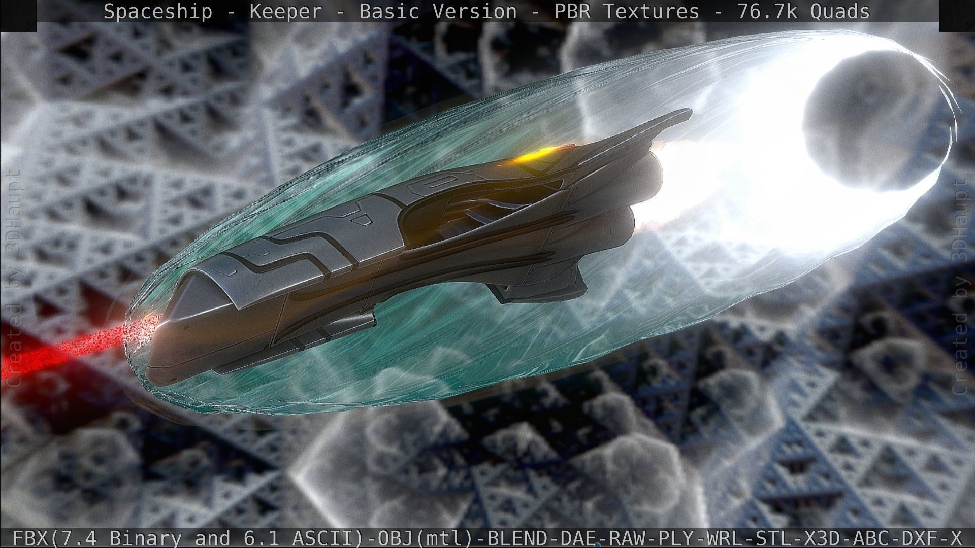 Spaceship  - Keeper - Basic Version Low-poly 3D model_151