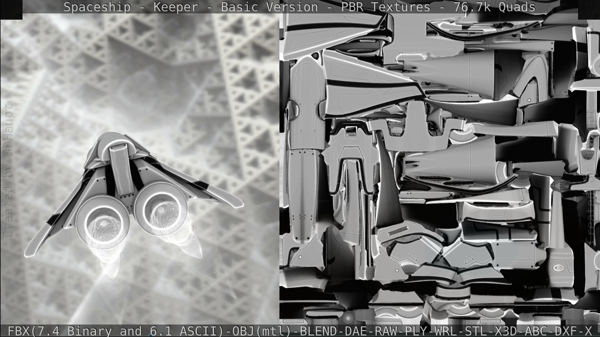 Spaceship  - Keeper - Basic Version Low-poly 3D model_285