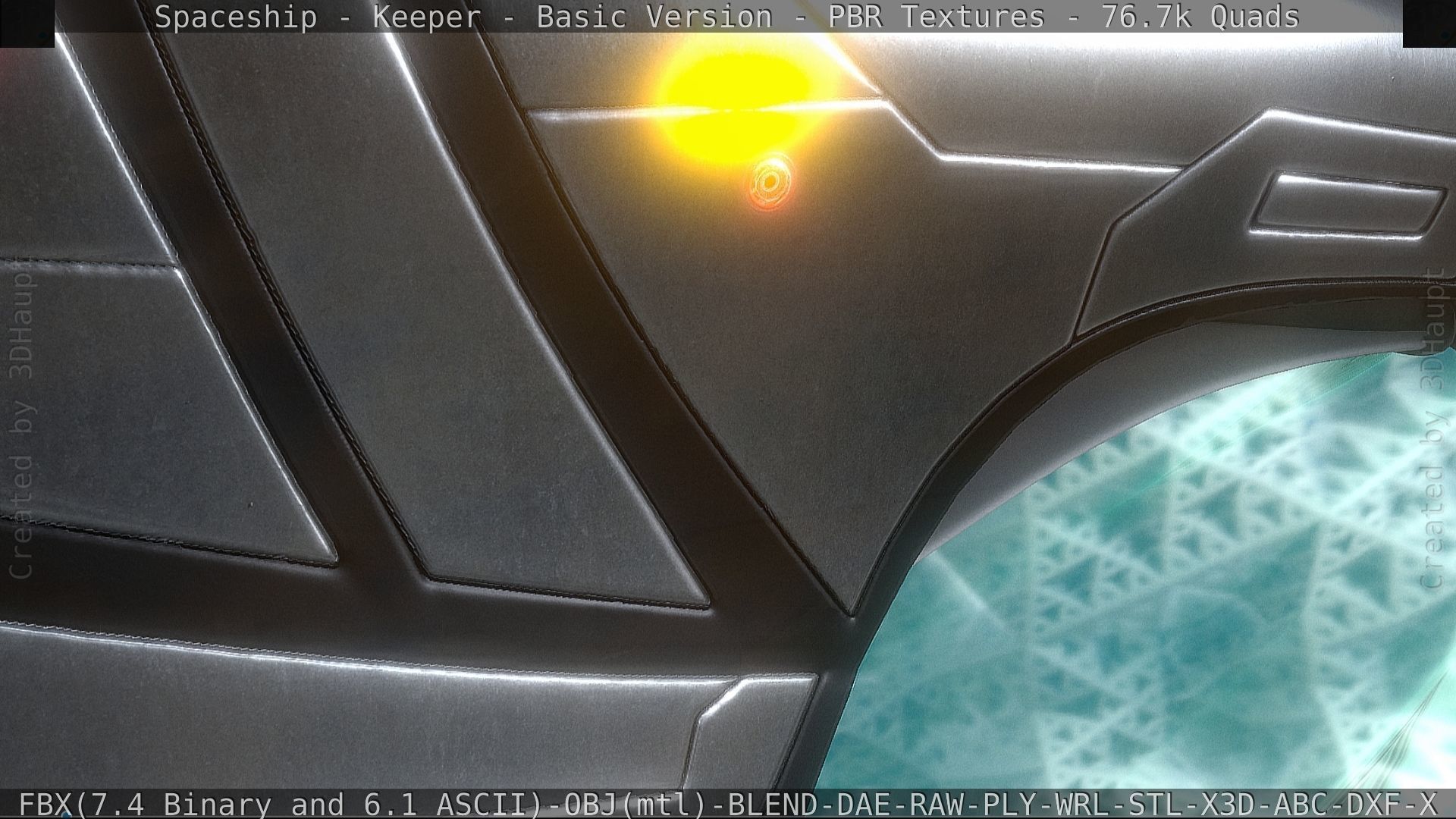 Spaceship  - Keeper - Basic Version Low-poly 3D model_138