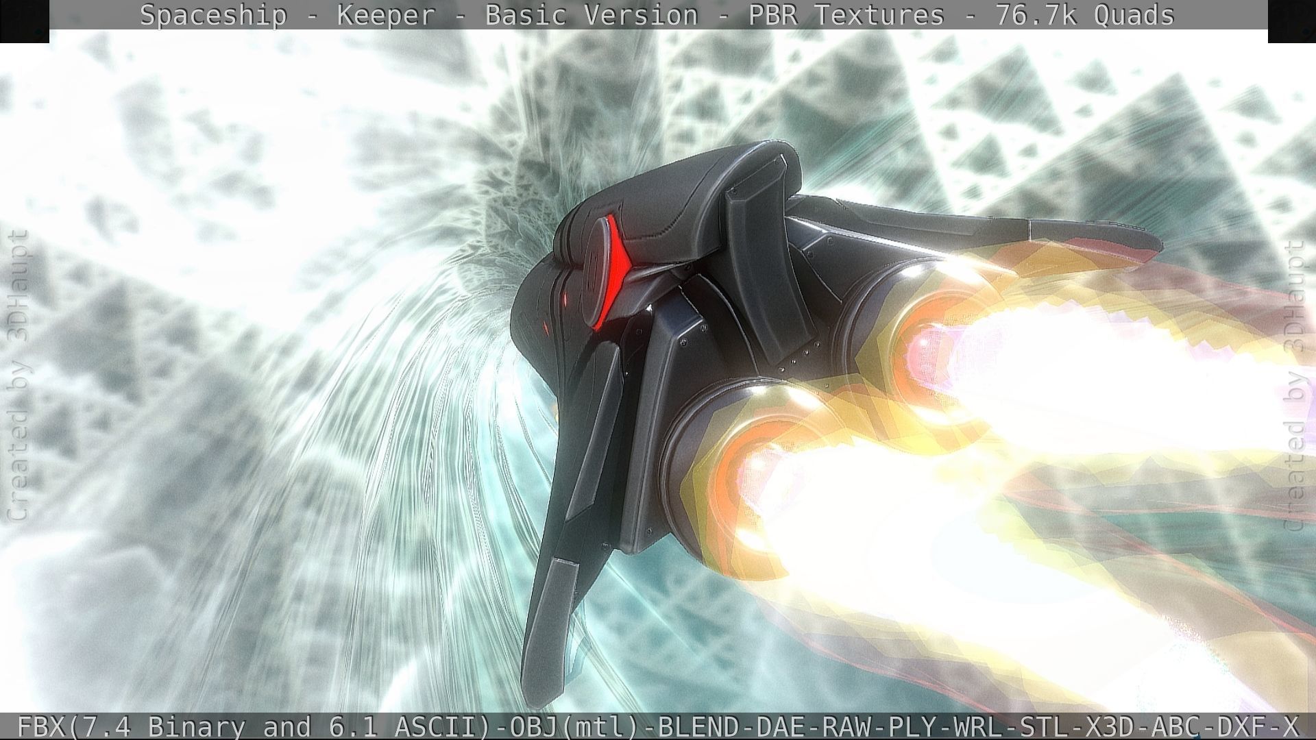 Spaceship  - Keeper - Basic Version Low-poly 3D model_100