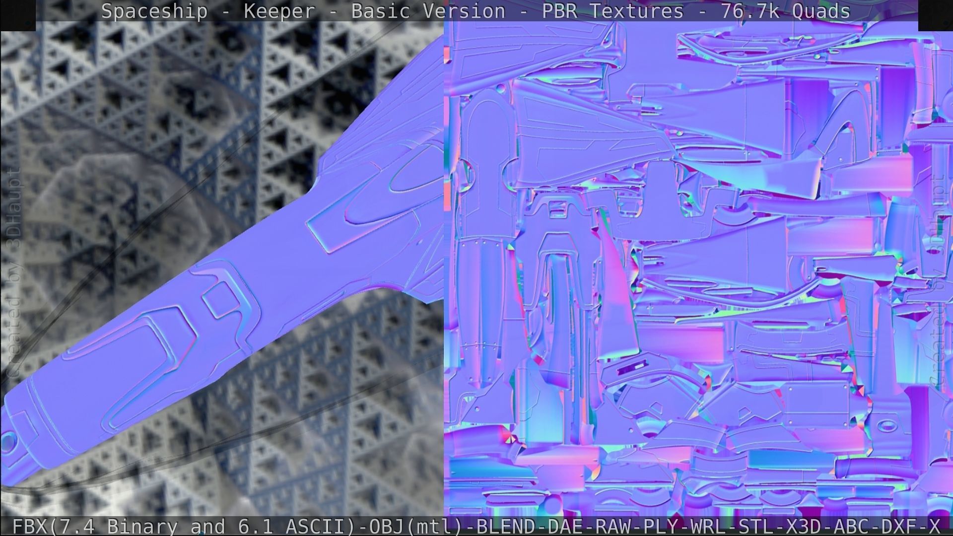 Spaceship  - Keeper - Basic Version Low-poly 3D model_254