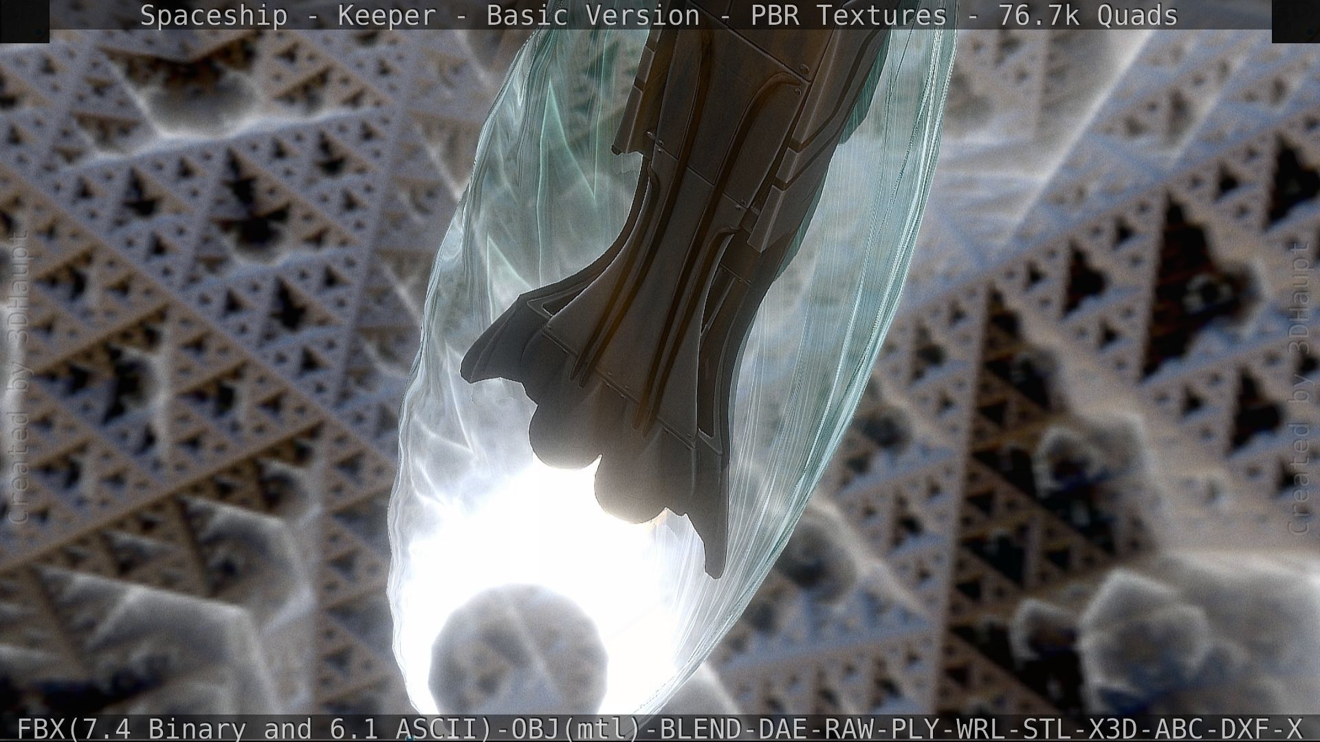 Spaceship  - Keeper - Basic Version Low-poly 3D model_145