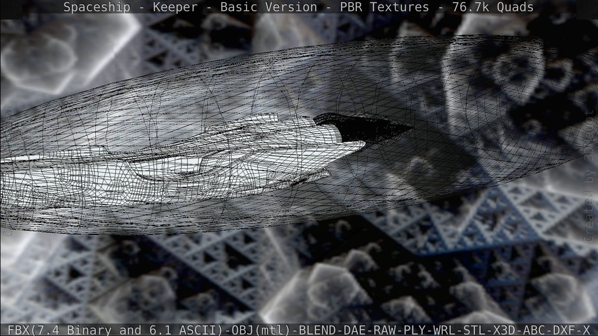 Spaceship  - Keeper - Basic Version Low-poly 3D model_185