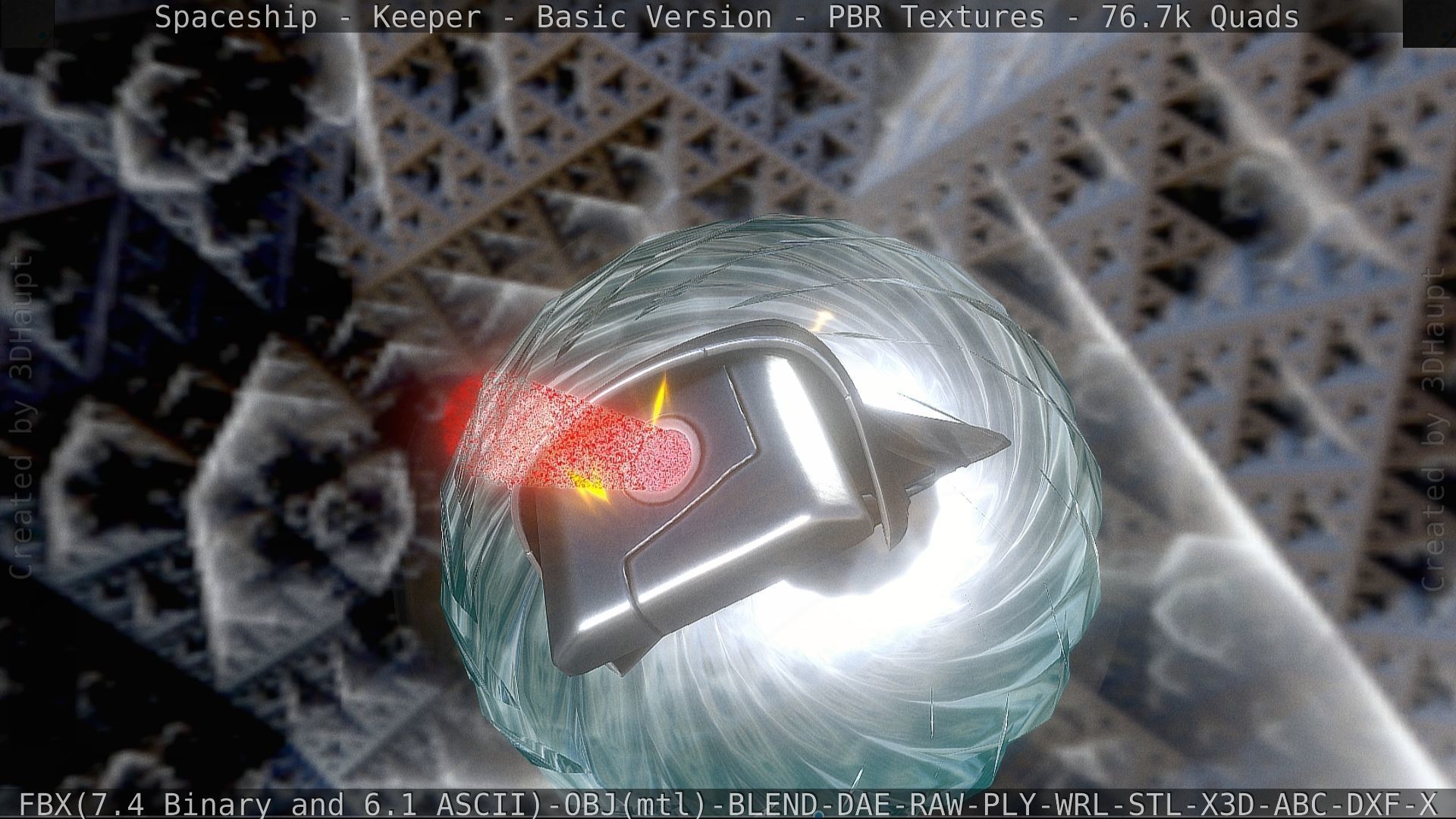 Spaceship  - Keeper - Basic Version Low-poly 3D model_13