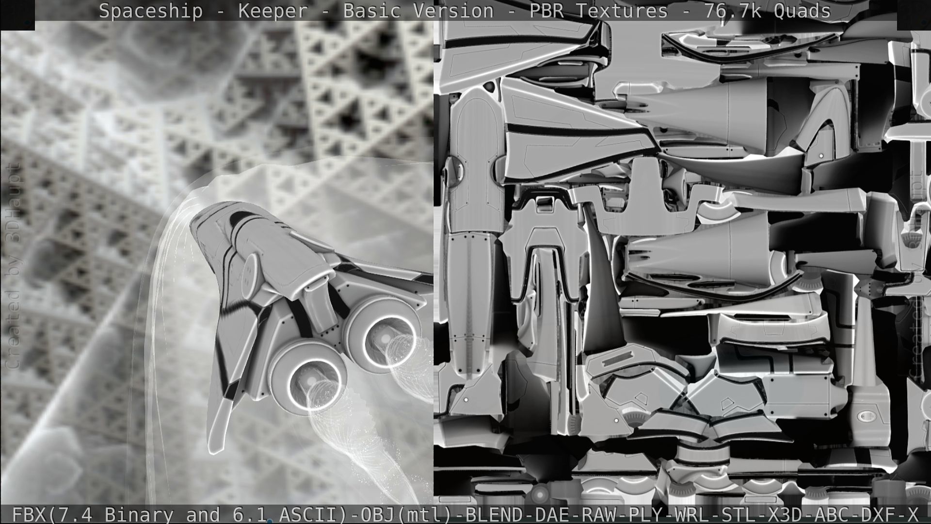 Spaceship  - Keeper - Basic Version Low-poly 3D model_284