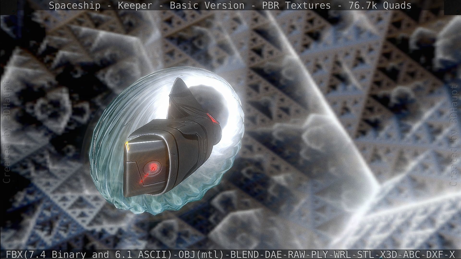 Spaceship  - Keeper - Basic Version Low-poly 3D model_336