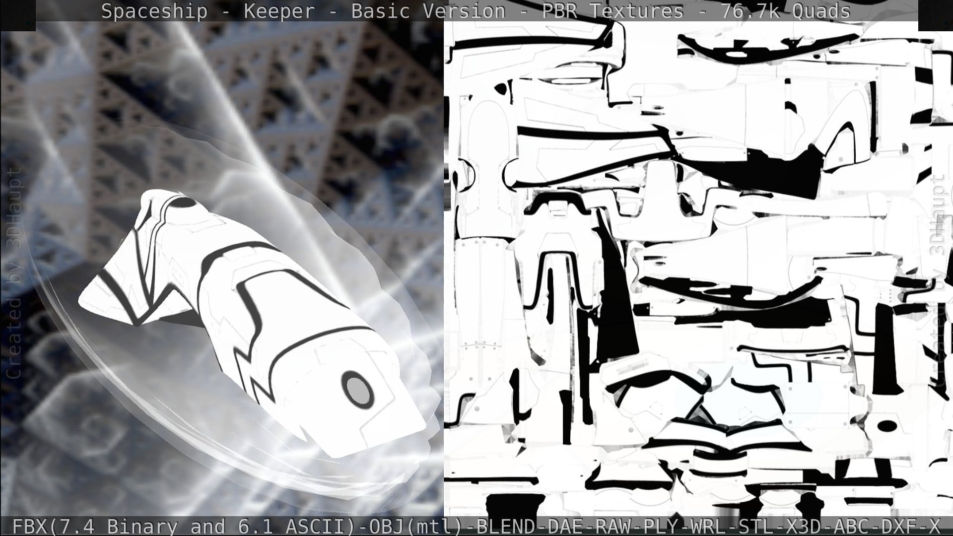 Spaceship  - Keeper - Basic Version Low-poly 3D model_217