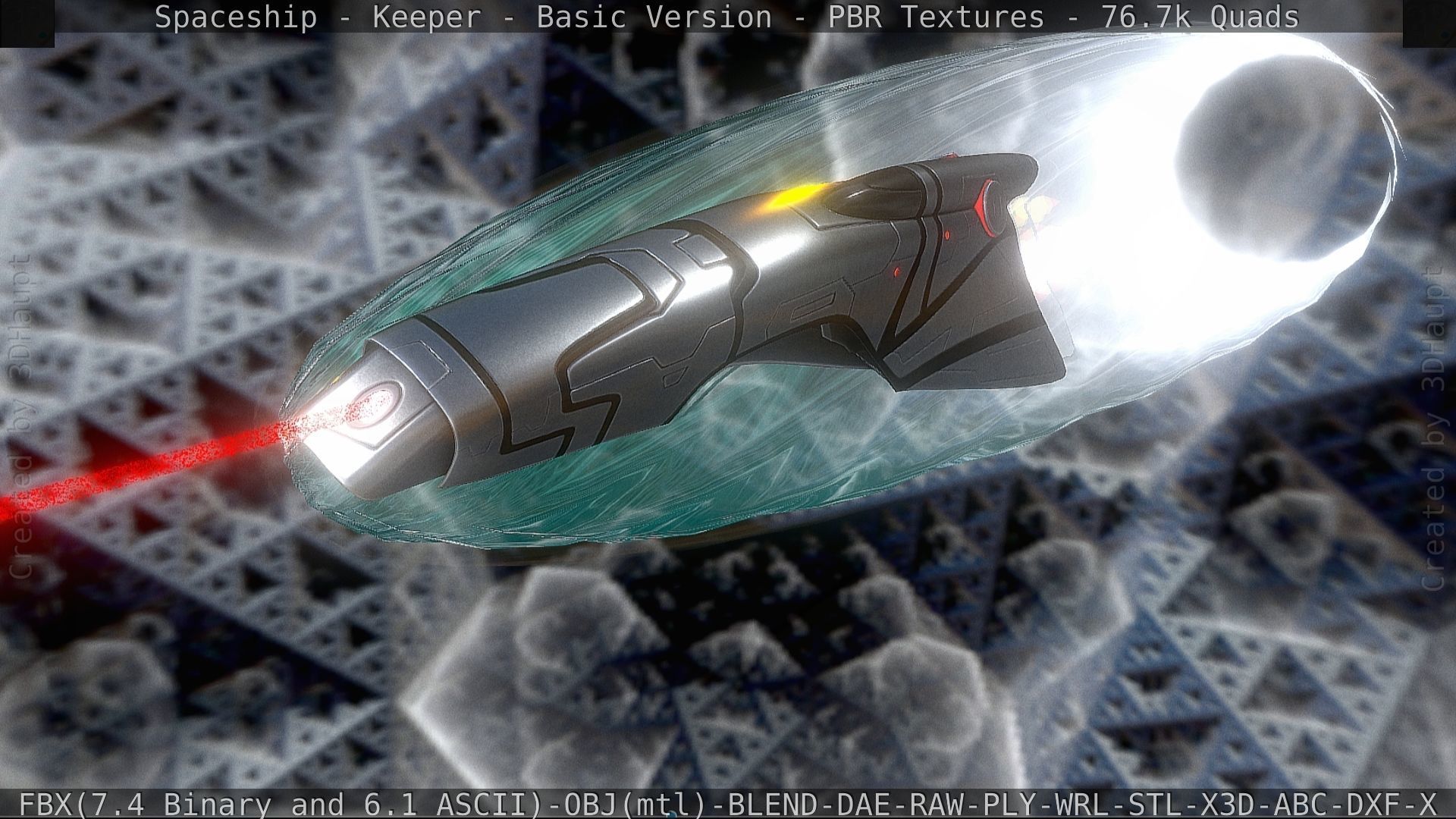 Spaceship  - Keeper - Basic Version Low-poly 3D model_147