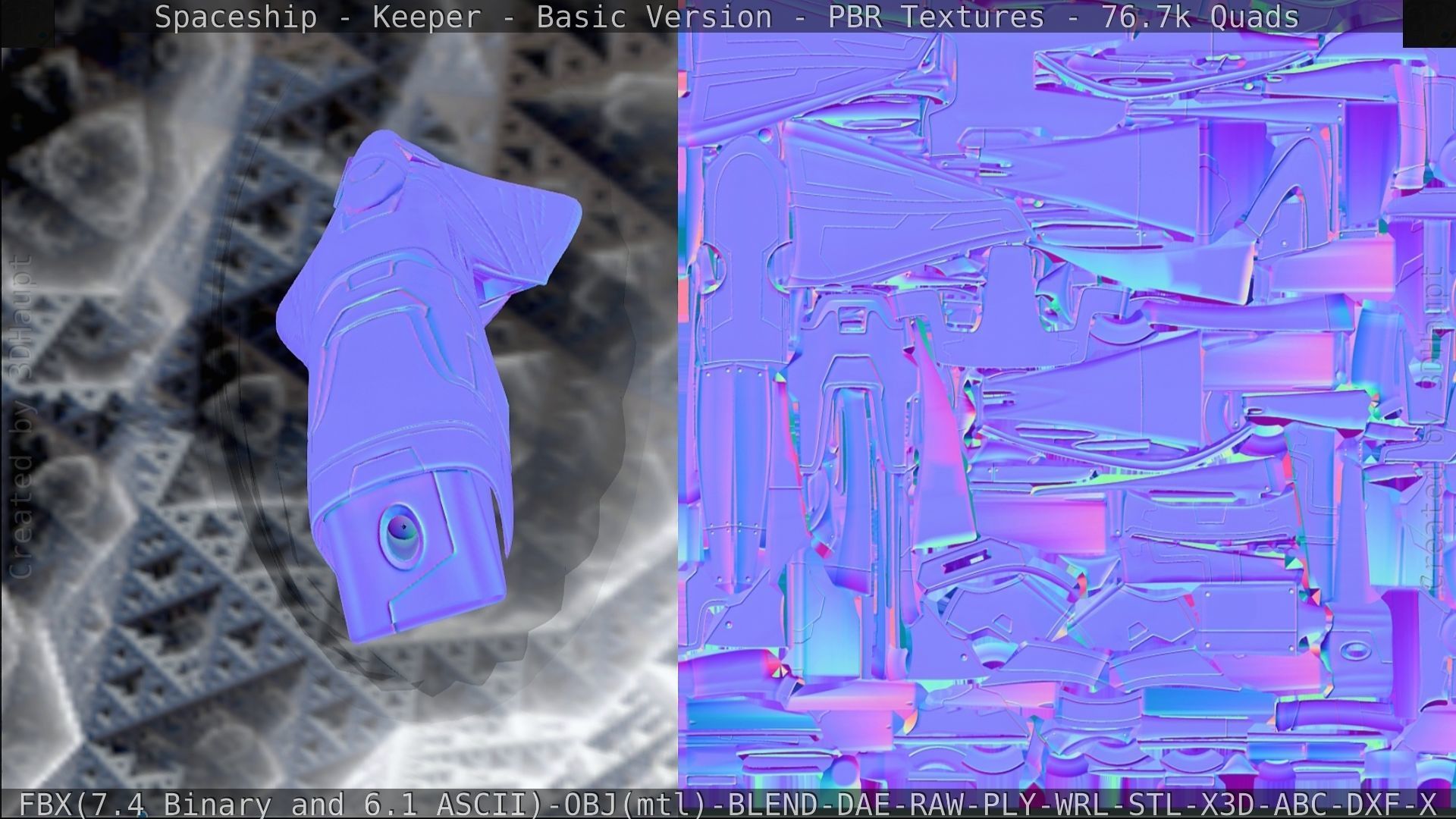 Spaceship  - Keeper - Basic Version Low-poly 3D model_250