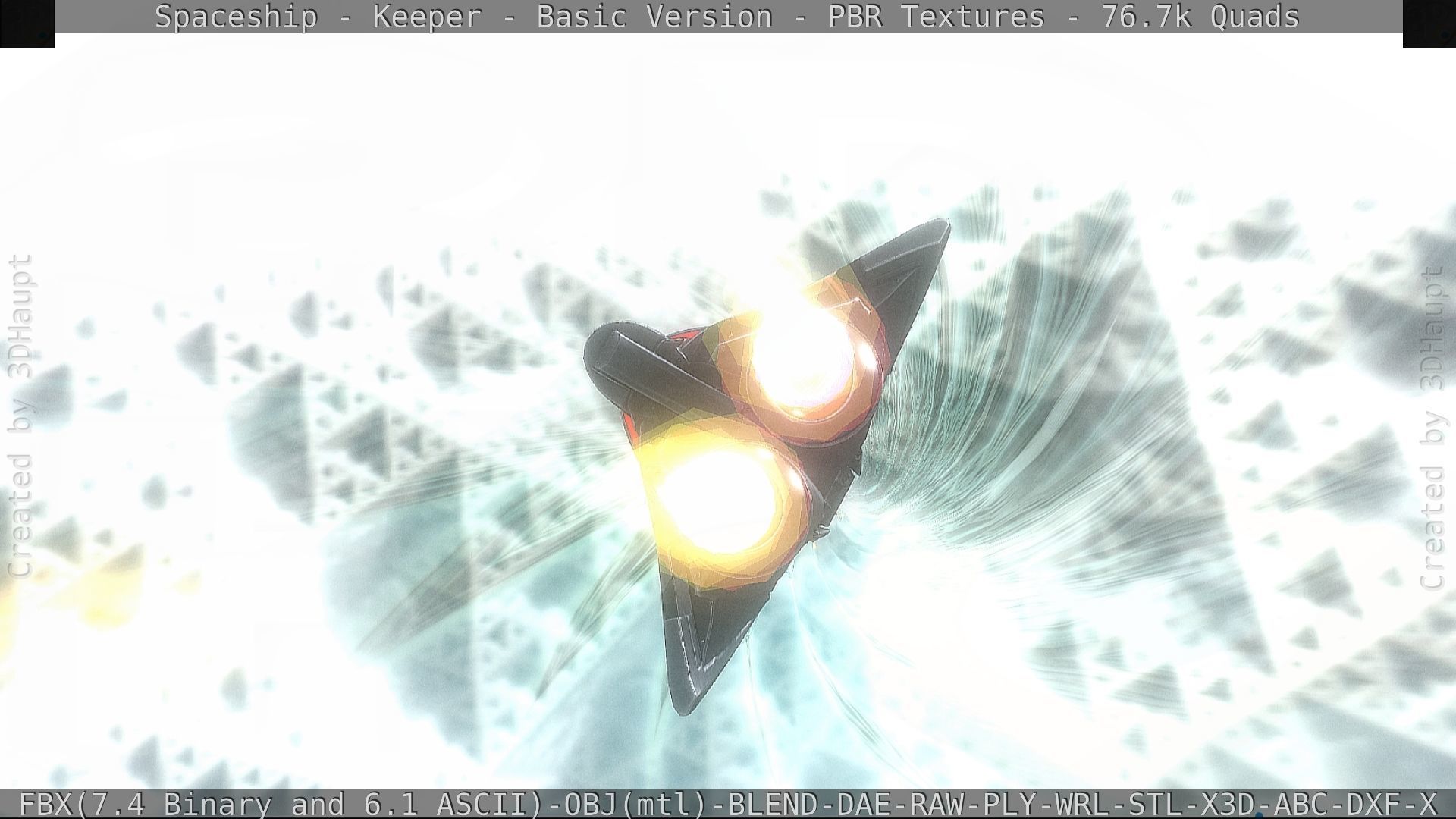 Spaceship  - Keeper - Basic Version Low-poly 3D model_5