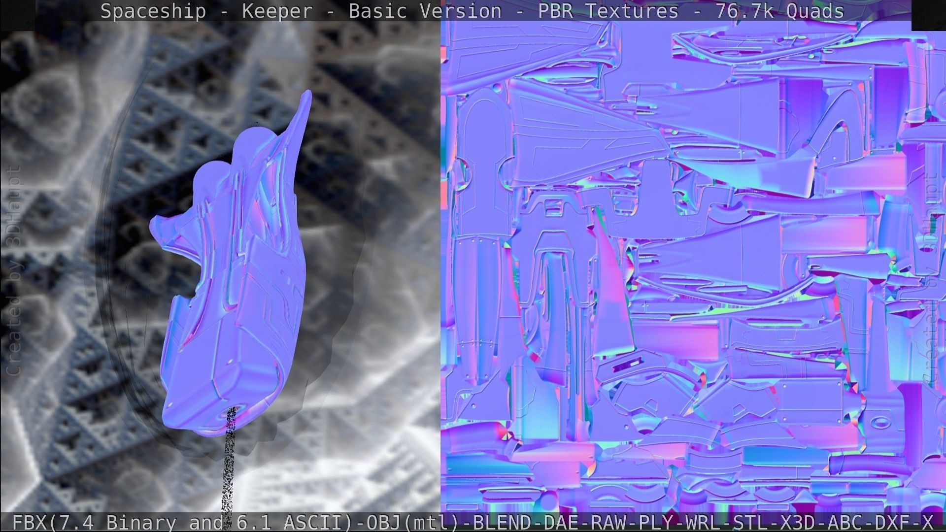 Spaceship  - Keeper - Basic Version Low-poly 3D model_268