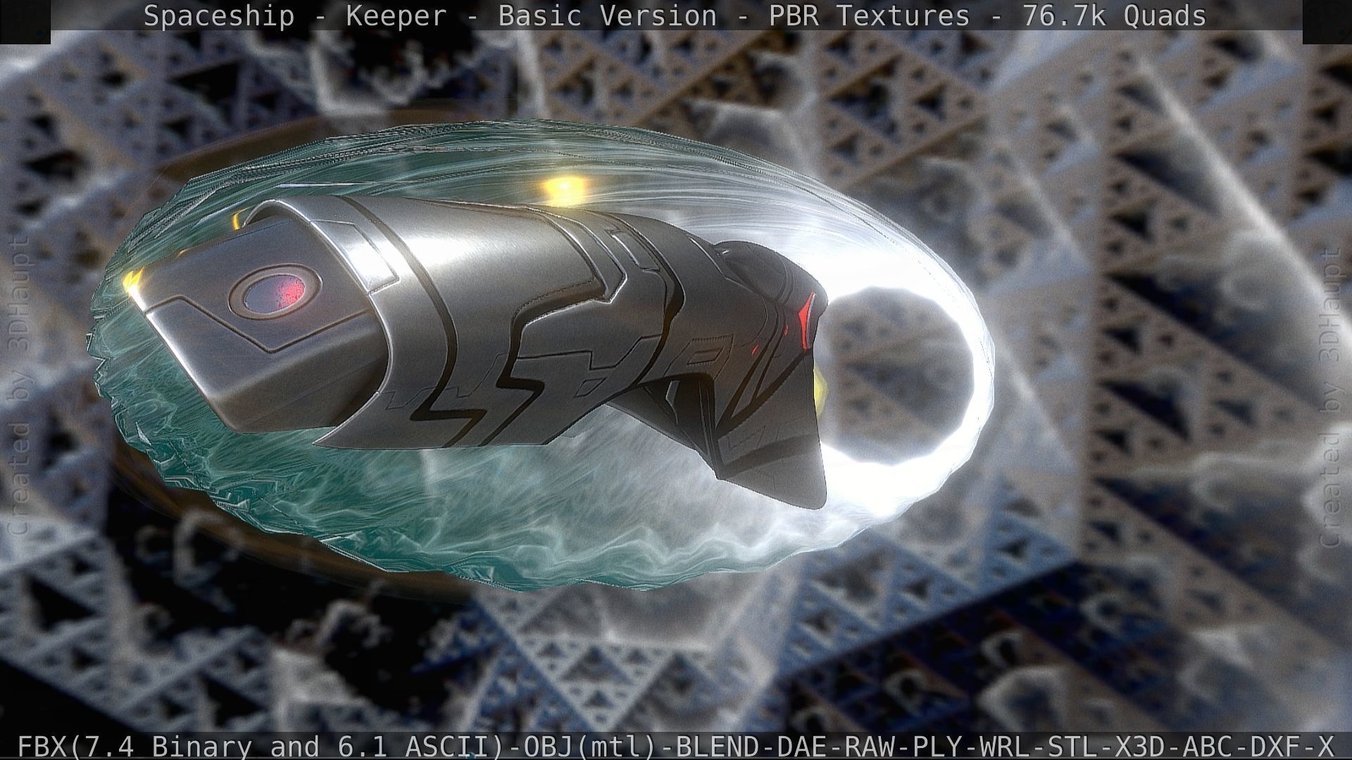 Spaceship  - Keeper - Basic Version Low-poly 3D model_144