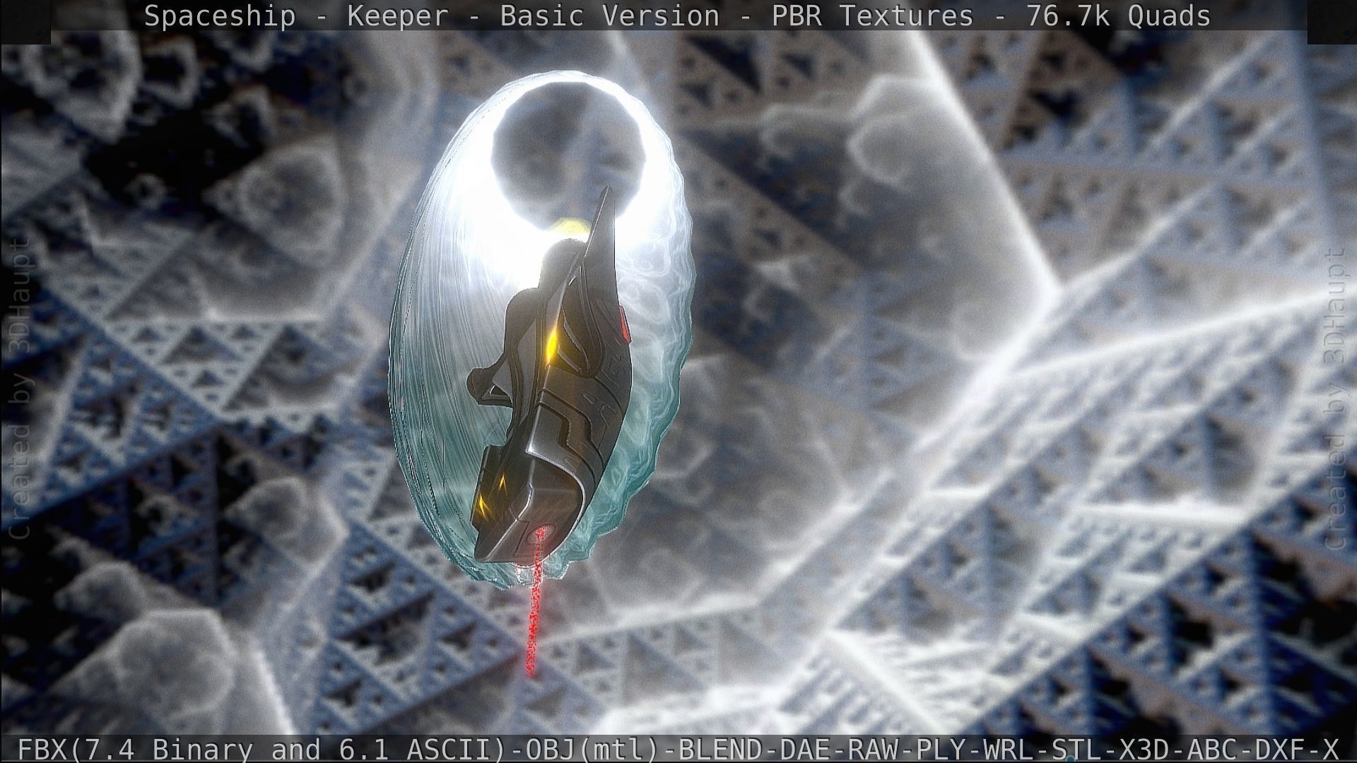 Spaceship  - Keeper - Basic Version Low-poly 3D model_335