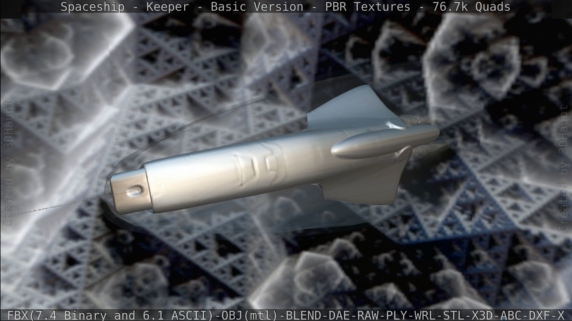 Spaceship  - Keeper - Basic Version Low-poly 3D model_187