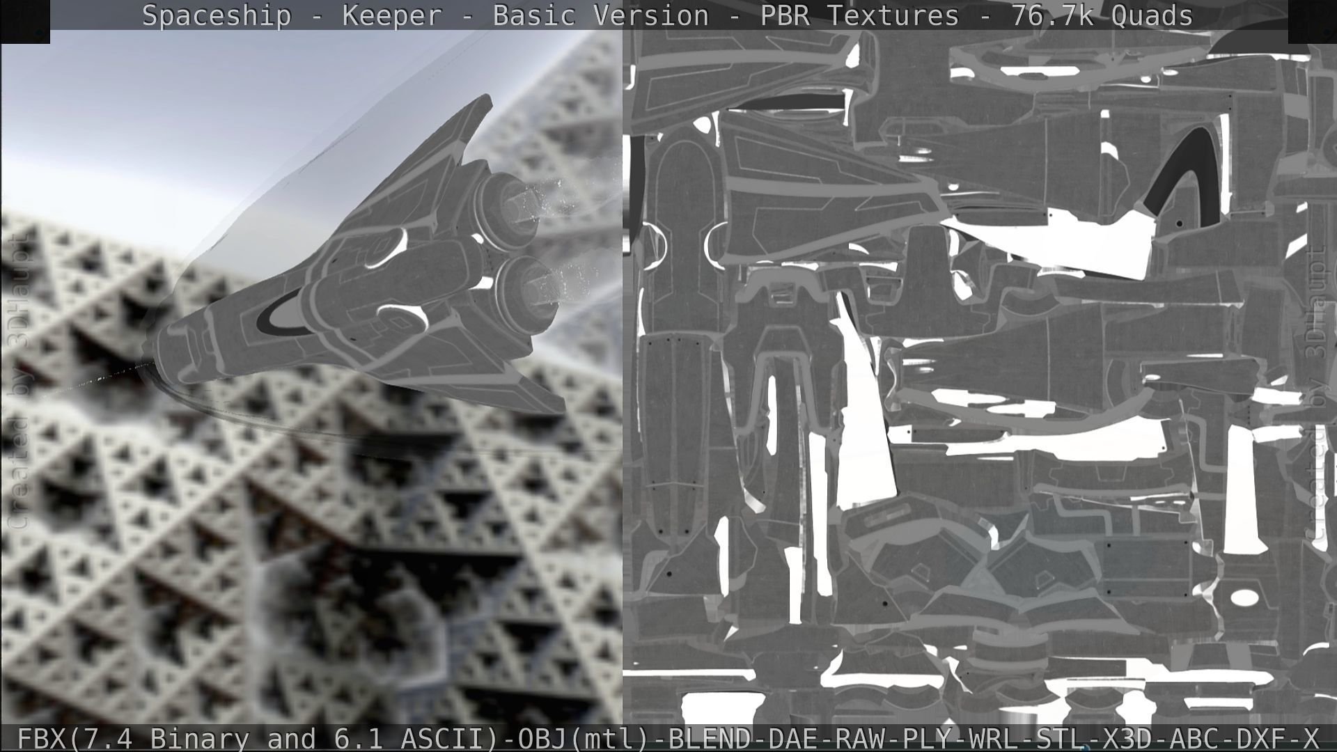 Spaceship  - Keeper - Basic Version Low-poly 3D model_239