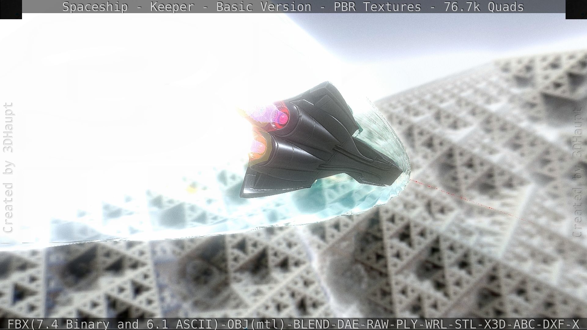 Spaceship  - Keeper - Basic Version Low-poly 3D model_88