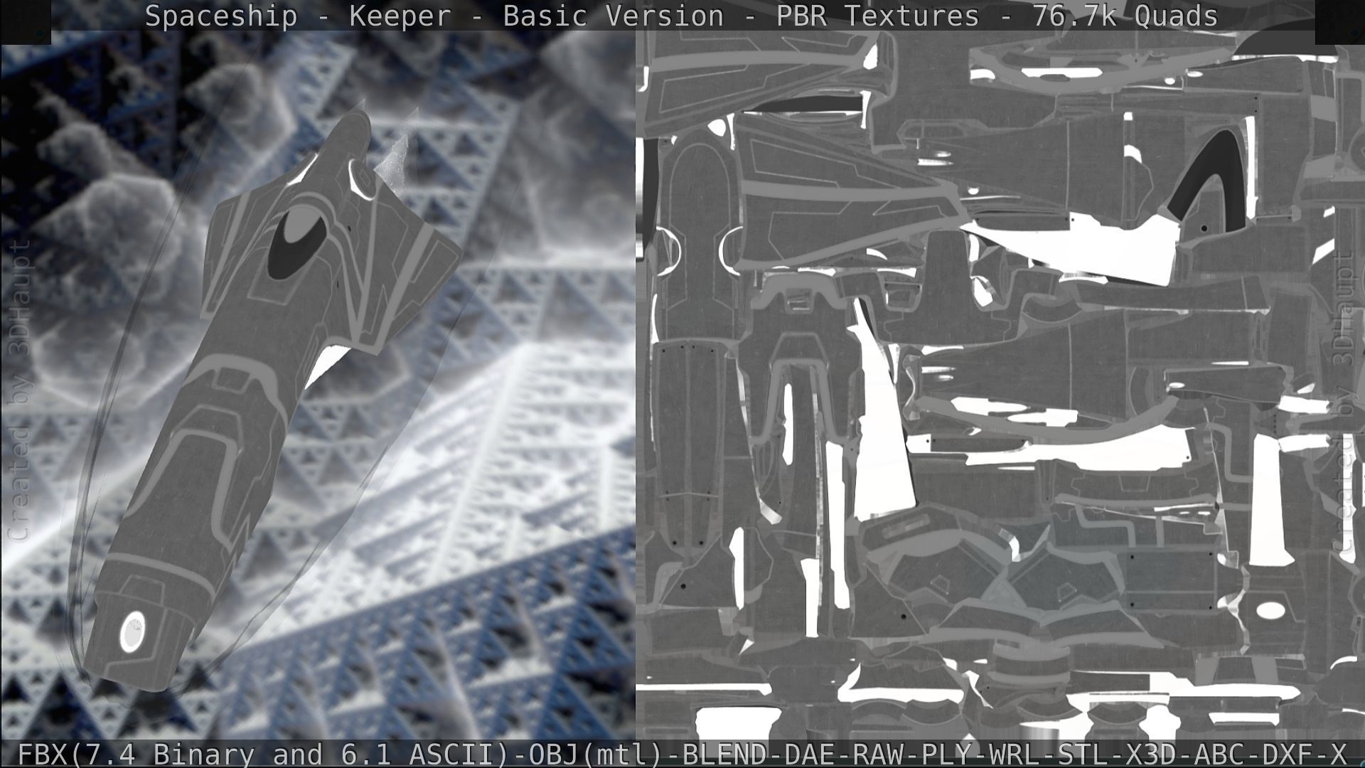 Spaceship  - Keeper - Basic Version Low-poly 3D model_244