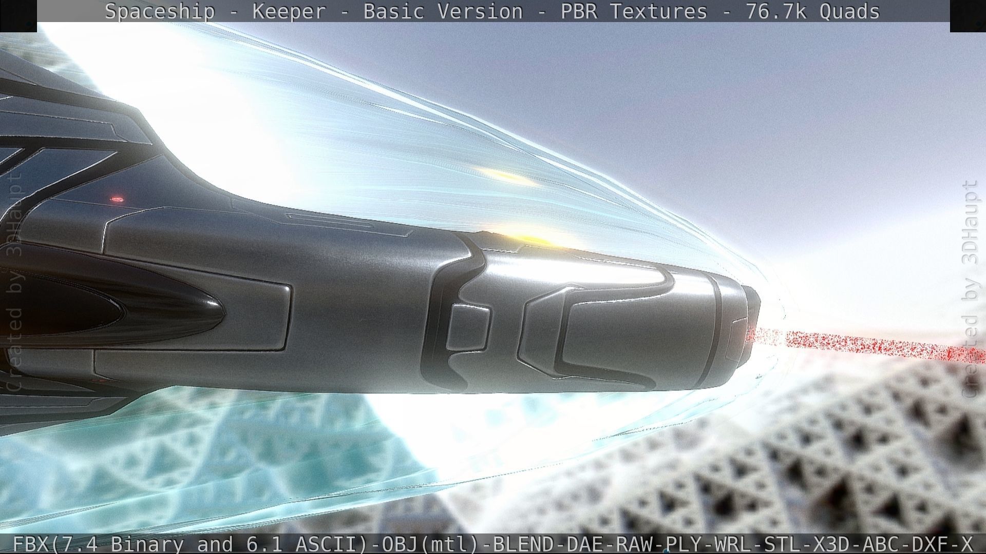 Spaceship  - Keeper - Basic Version Low-poly 3D model_37