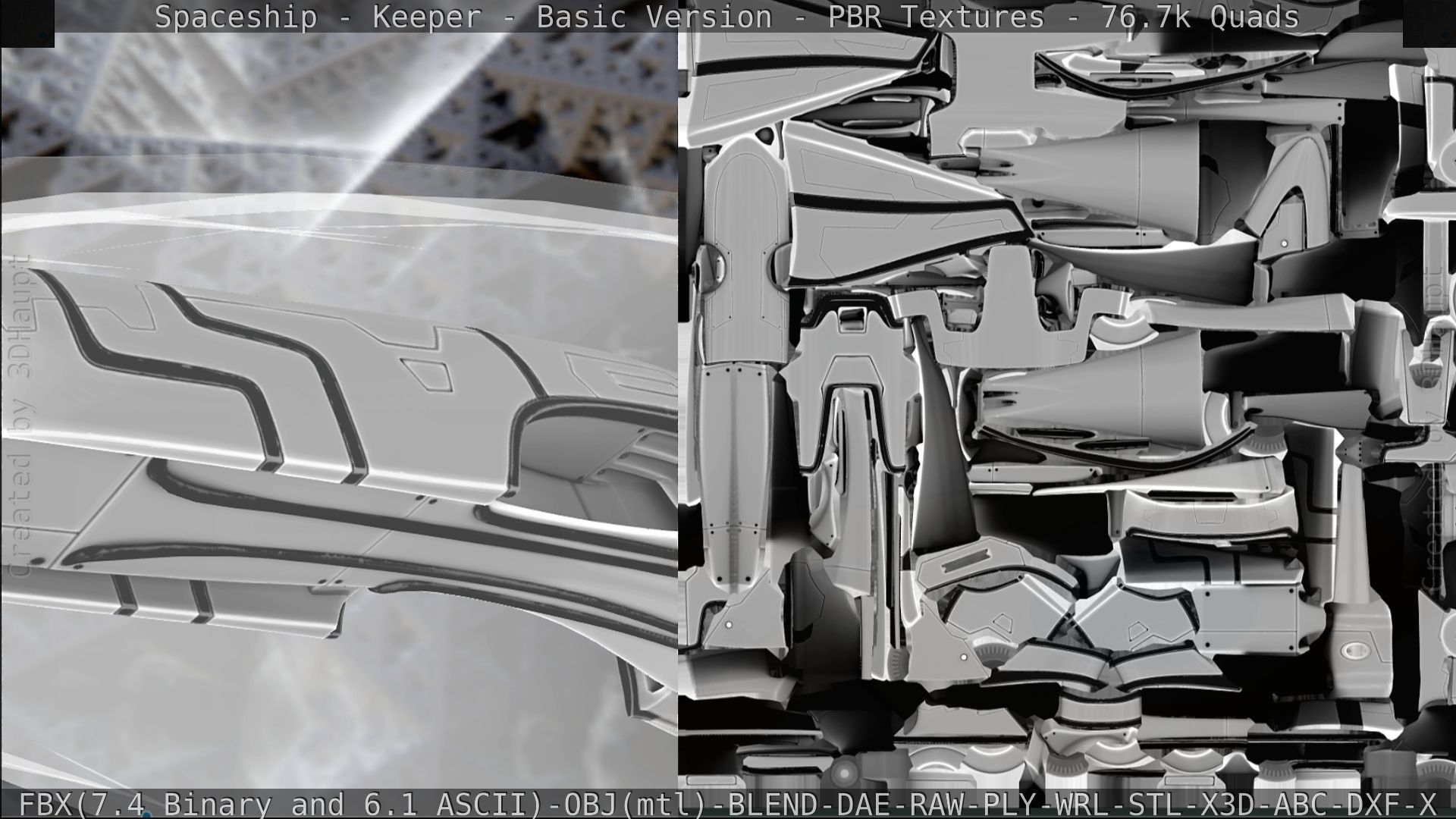 Spaceship  - Keeper - Basic Version Low-poly 3D model_281