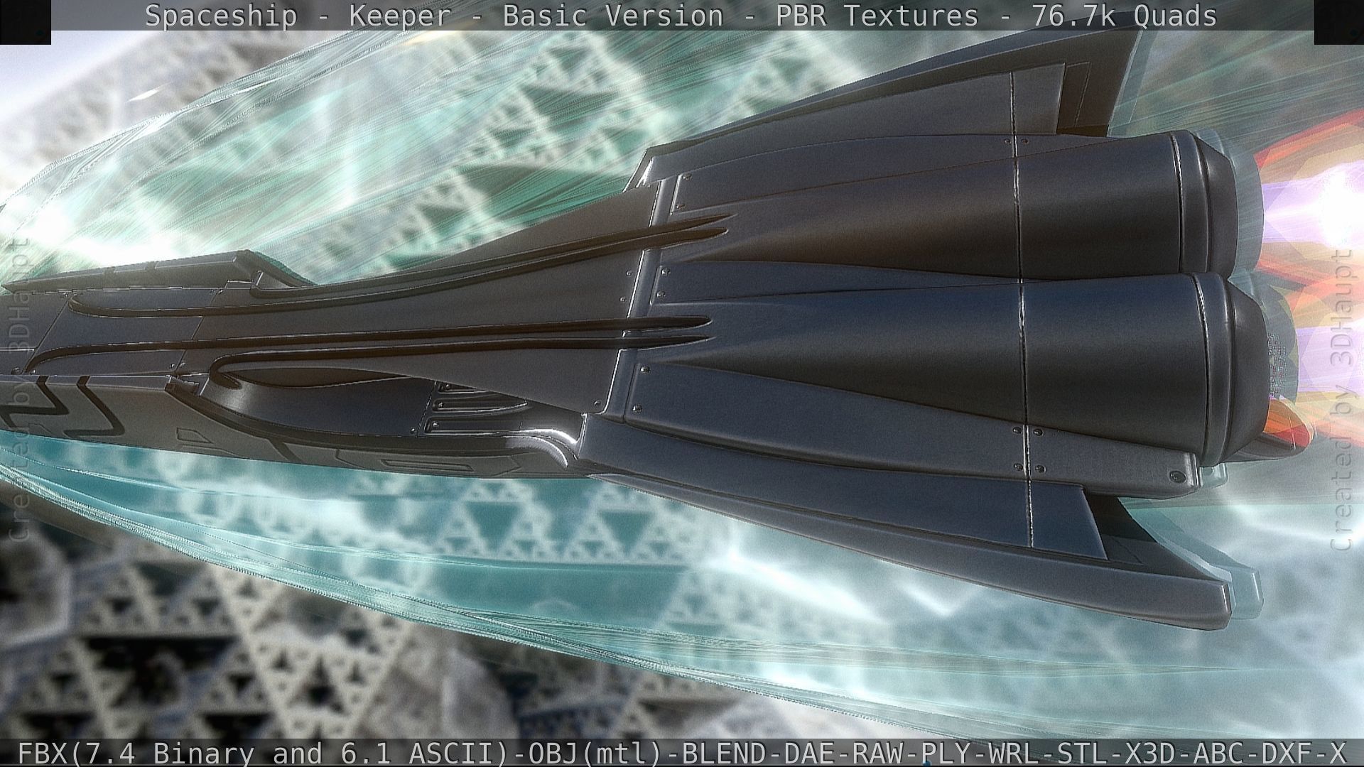 Spaceship  - Keeper - Basic Version Low-poly 3D model_66