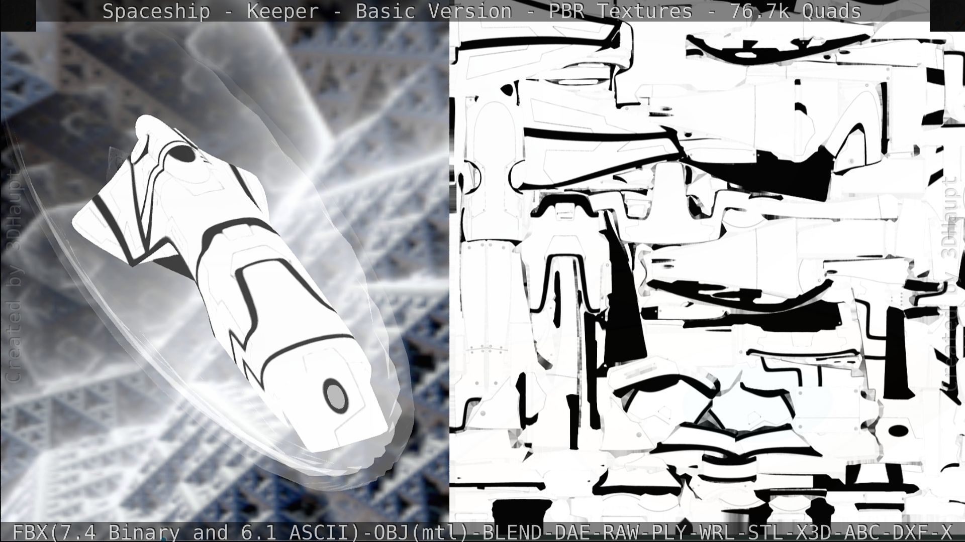 Spaceship  - Keeper - Basic Version Low-poly 3D model_222