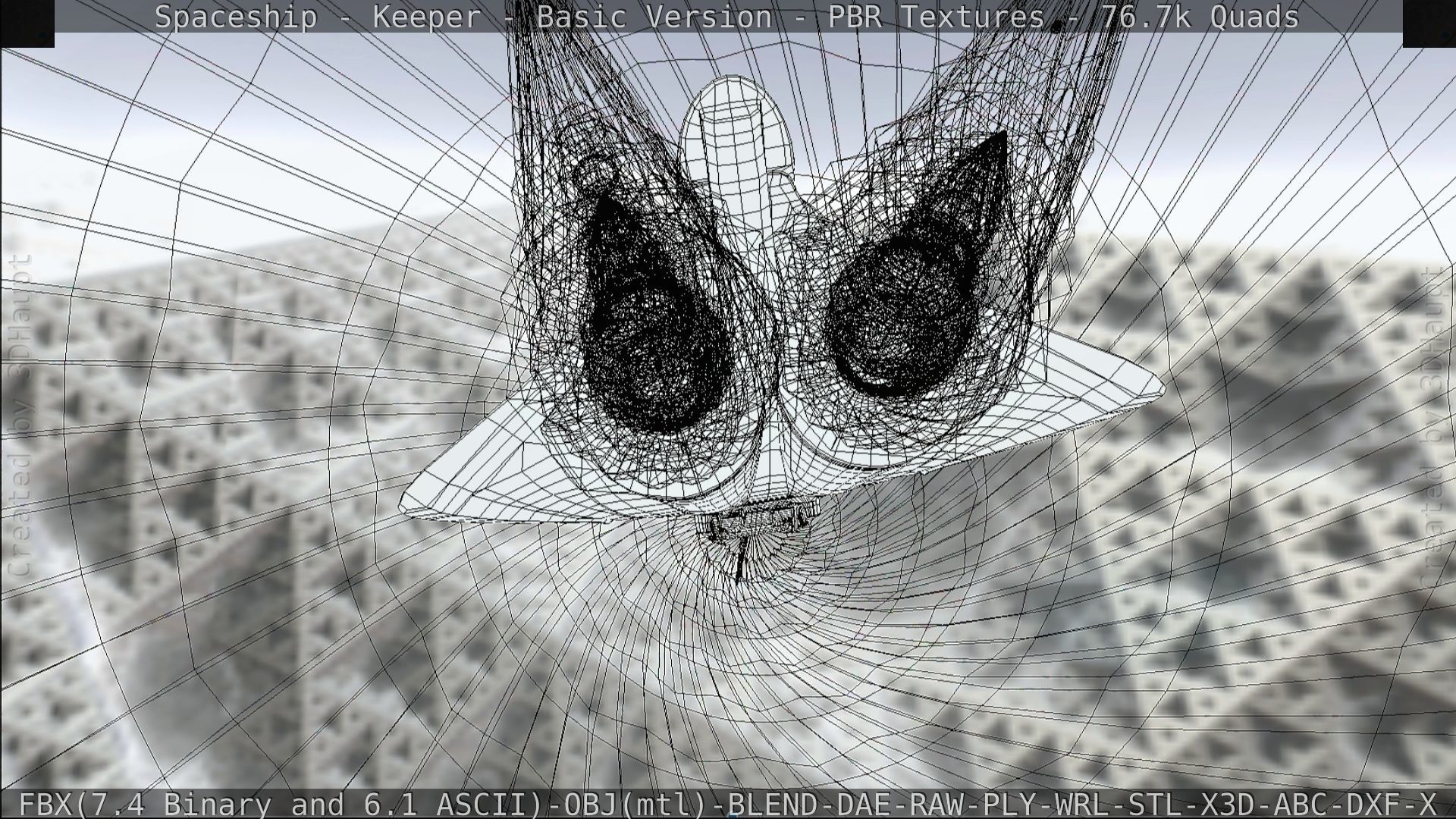 Spaceship  - Keeper - Basic Version Low-poly 3D model_179