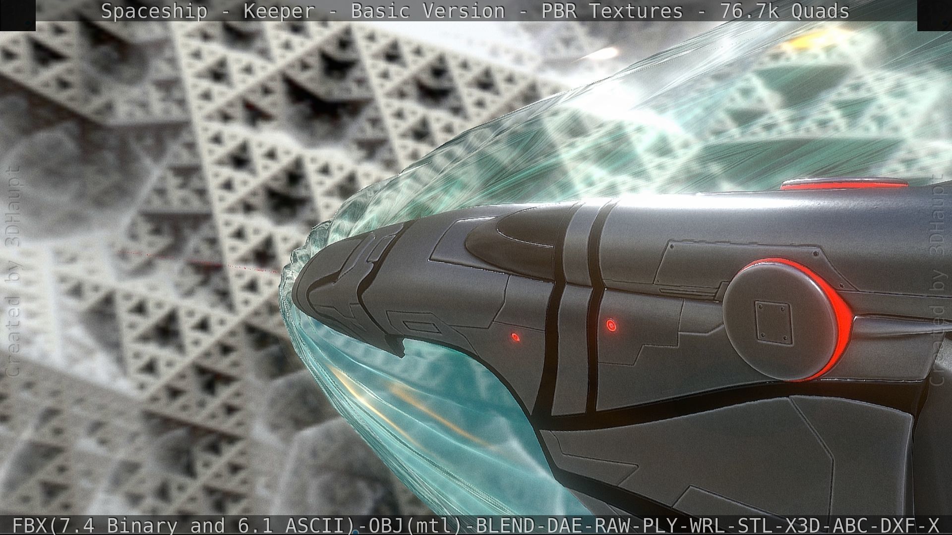 Spaceship  - Keeper - Basic Version Low-poly 3D model_30