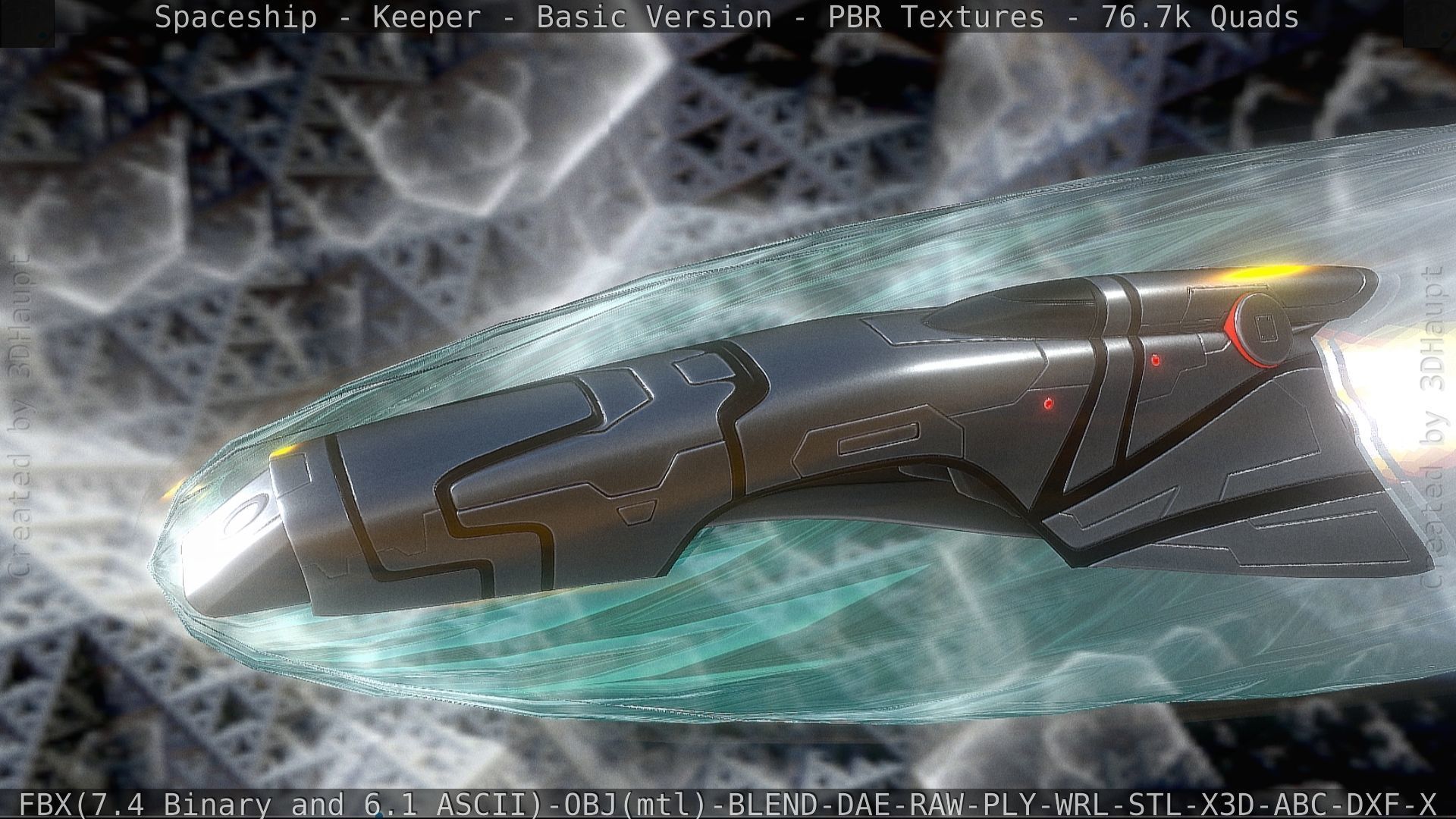 Spaceship  - Keeper - Basic Version Low-poly 3D model_29