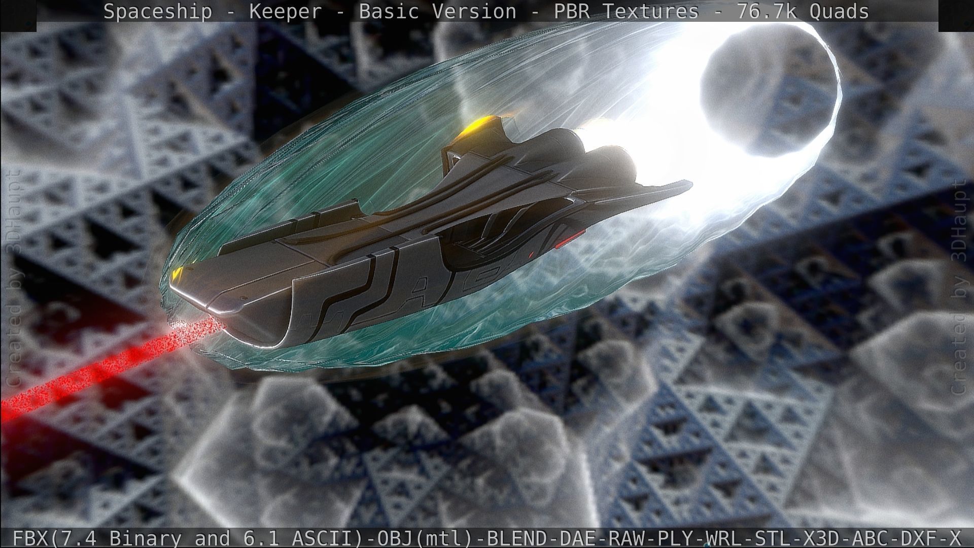 Spaceship  - Keeper - Basic Version Low-poly 3D model_155