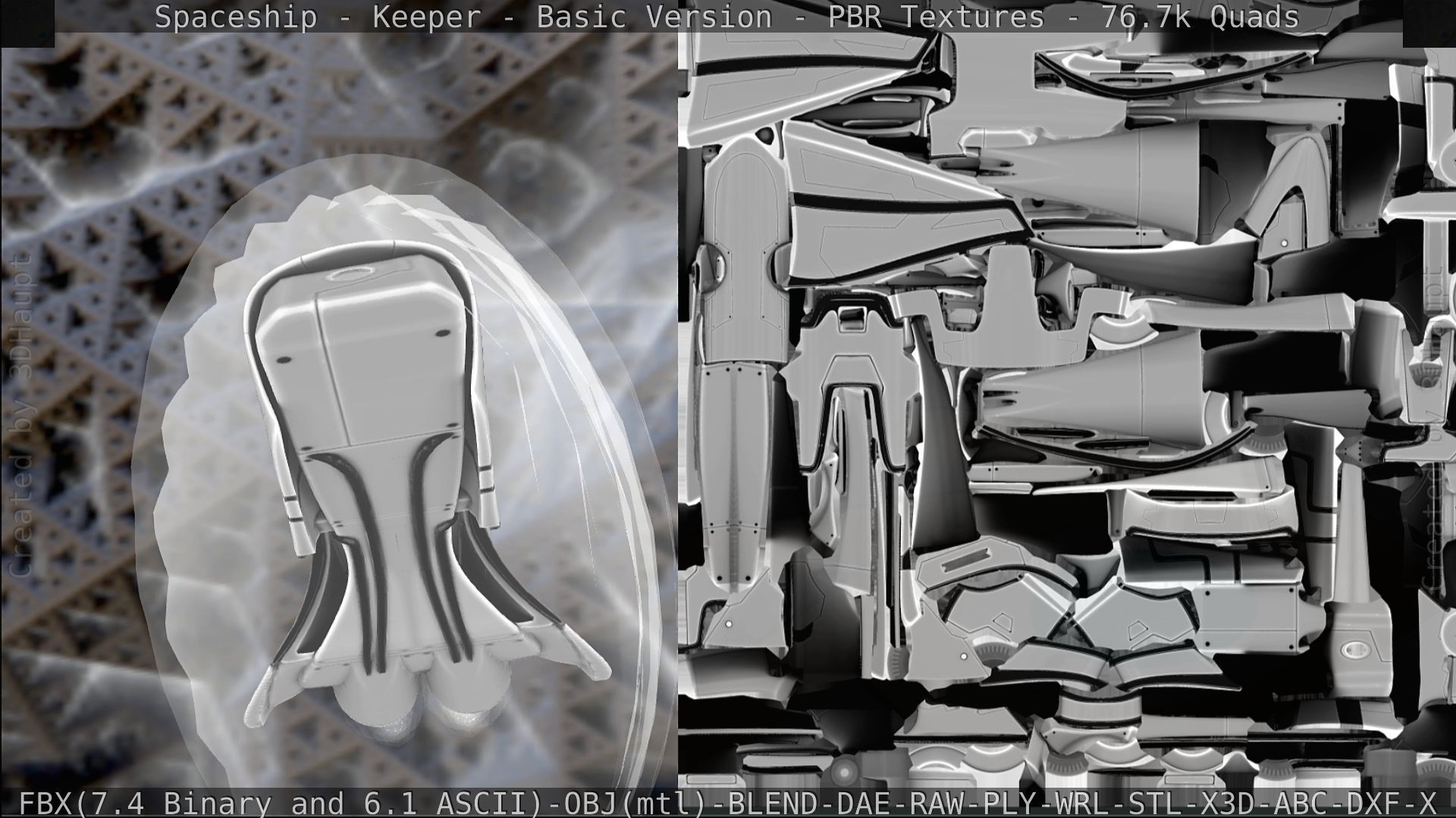 Spaceship  - Keeper - Basic Version Low-poly 3D model_278