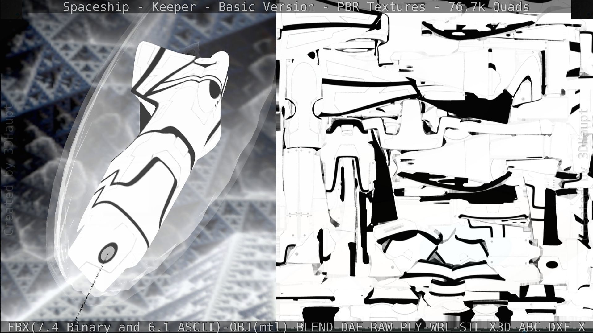 Spaceship  - Keeper - Basic Version Low-poly 3D model_211